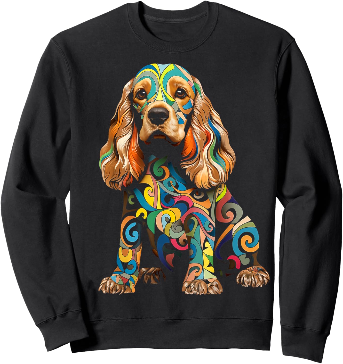 Cocker Spaniel Motif Pet Art Dog Cocker Spaniel Women Kids Sweatshirt - Sweatshirt | Black