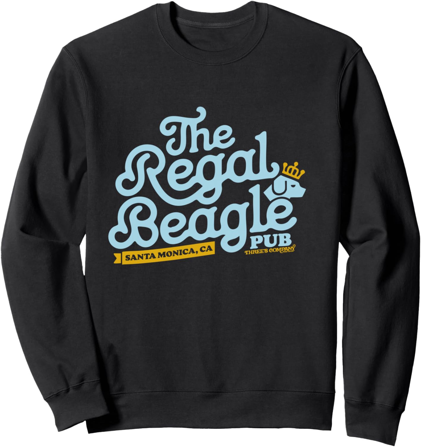 Officially Licensed Regal Beagle Pub Three's Company Logo Sweatshirt - Sweatshirt | Black