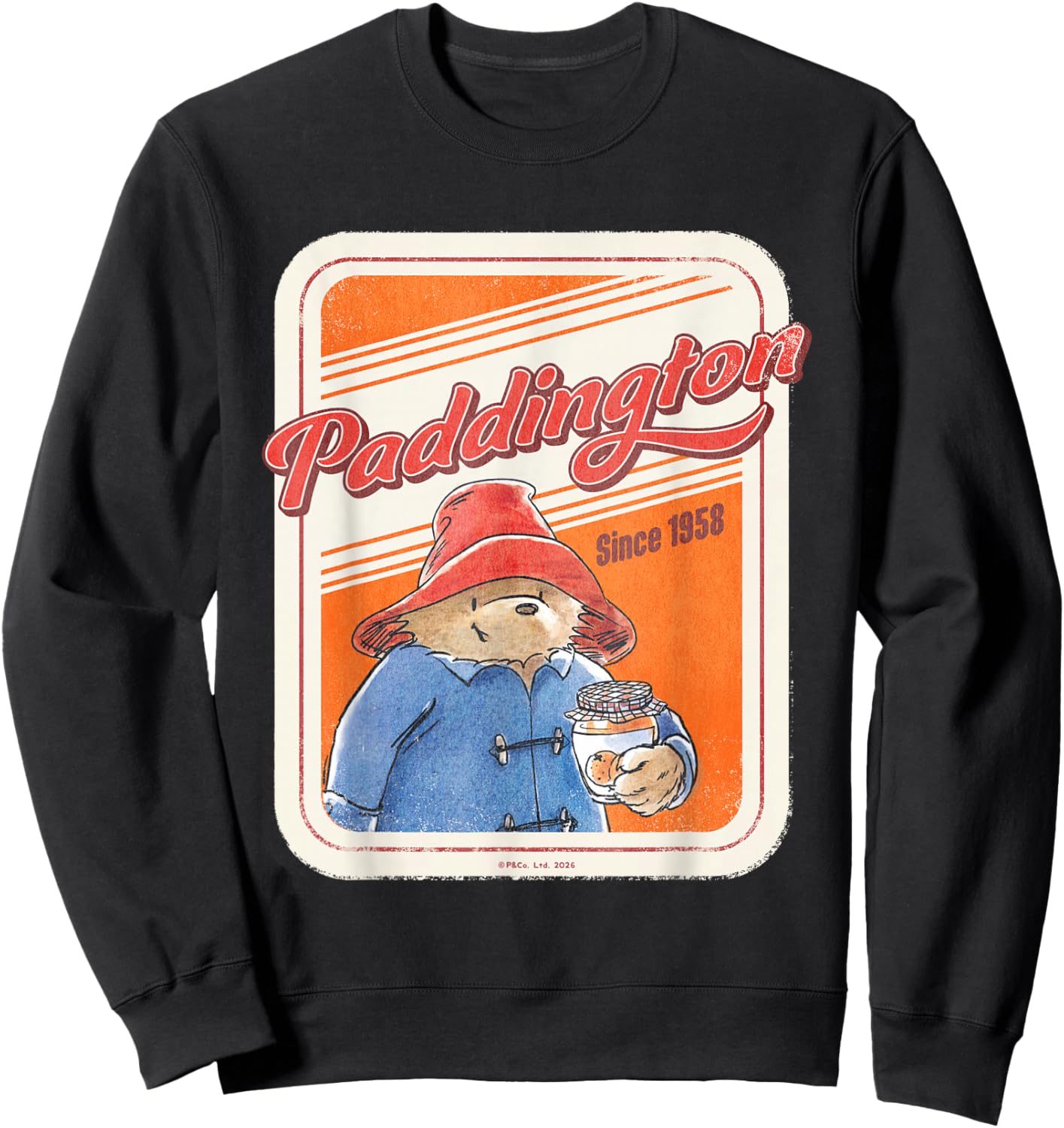 Paddington Bear Retro Illustration Classic Since 1958 Sweatshirt - Sweatshirt | Black