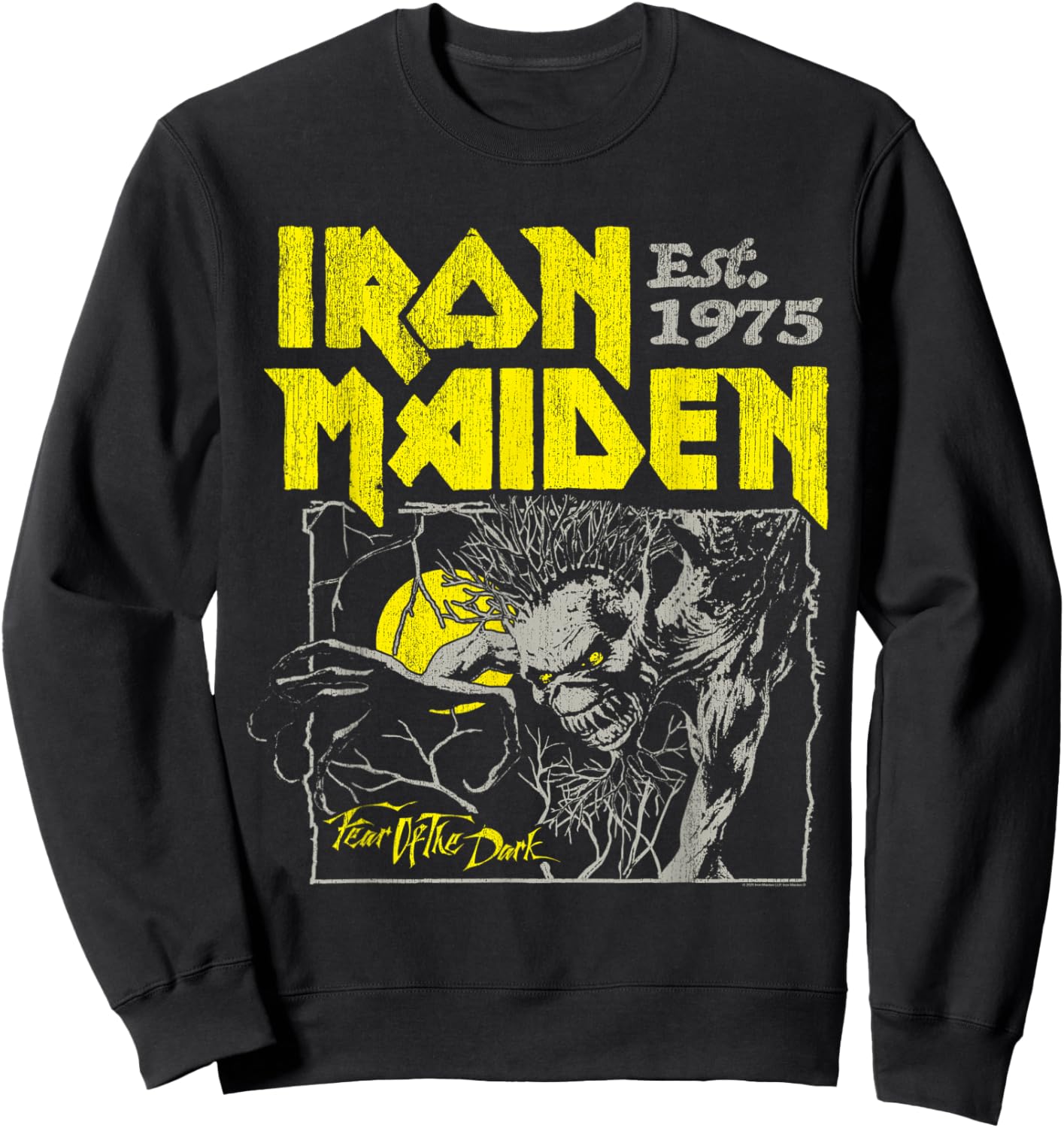 Iron Maiden - Fear of The Dark Yellow Text Sweatshirt - Sweatshirt | Black