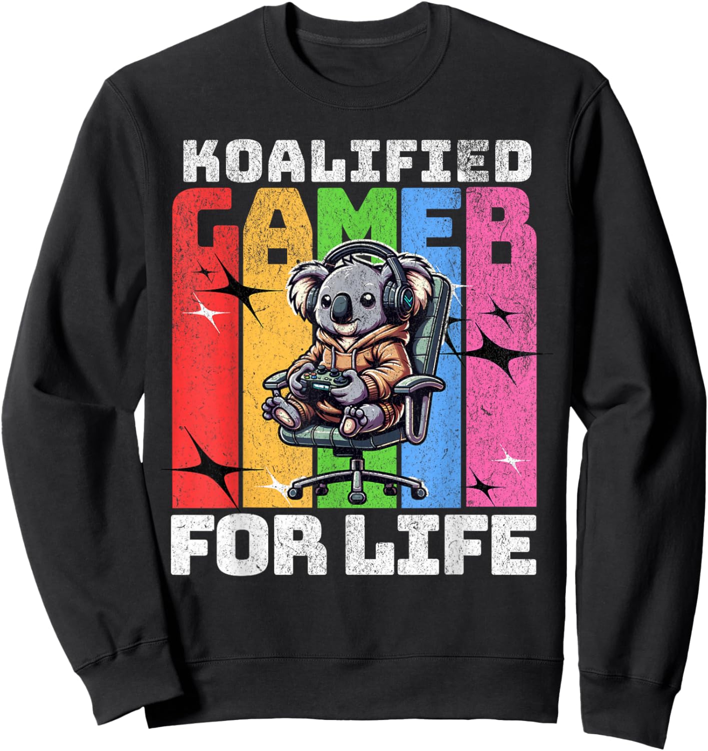 Koalified Gamer Koala Video Game Pun For Boys Kids Men Sweatshirt - Sweatshirt | Black