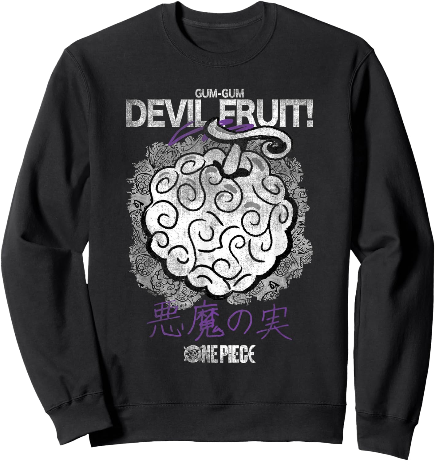 One Piece Gum-Gum Devil Fruit Sweatshirt - Sweatshirt | Black