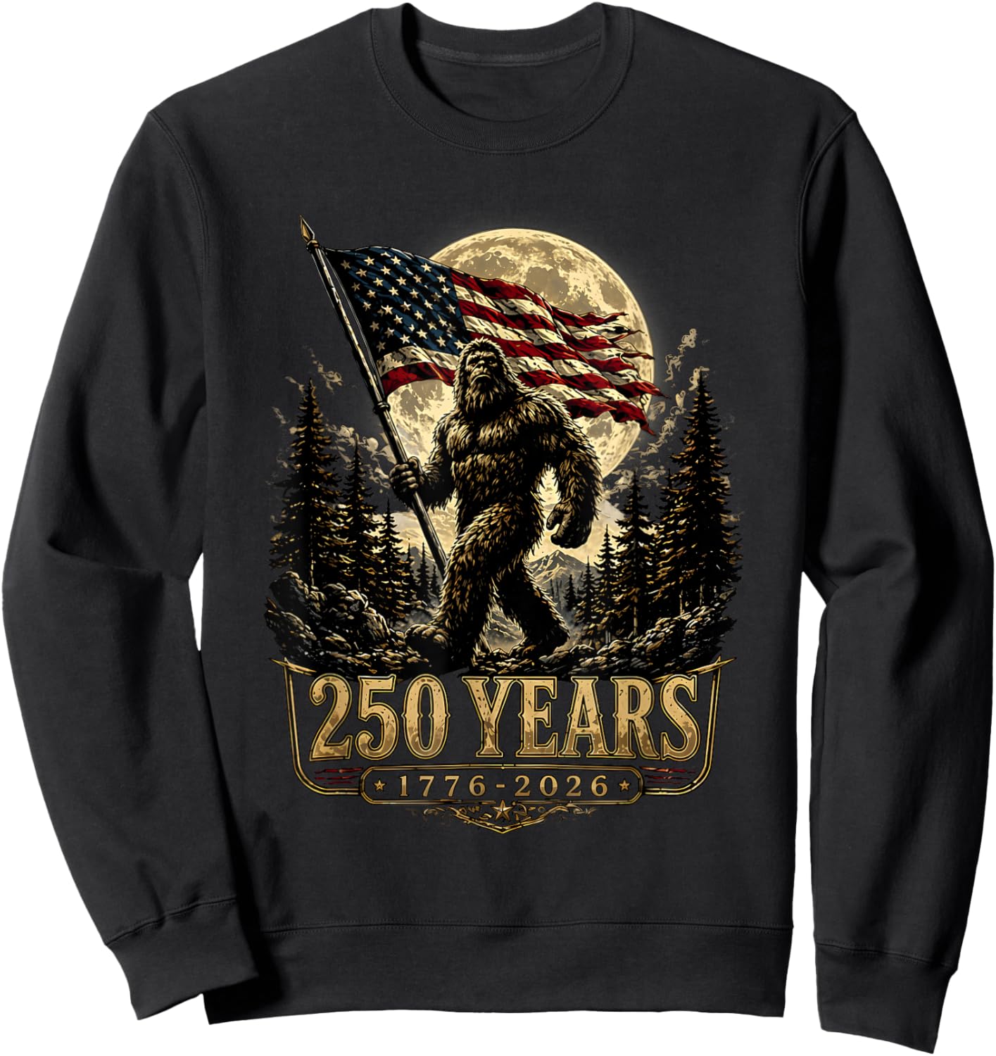 250th Anniversary USA Patriotic 250 Years American 4th July Sweatshirt - Sweatshirt | Black