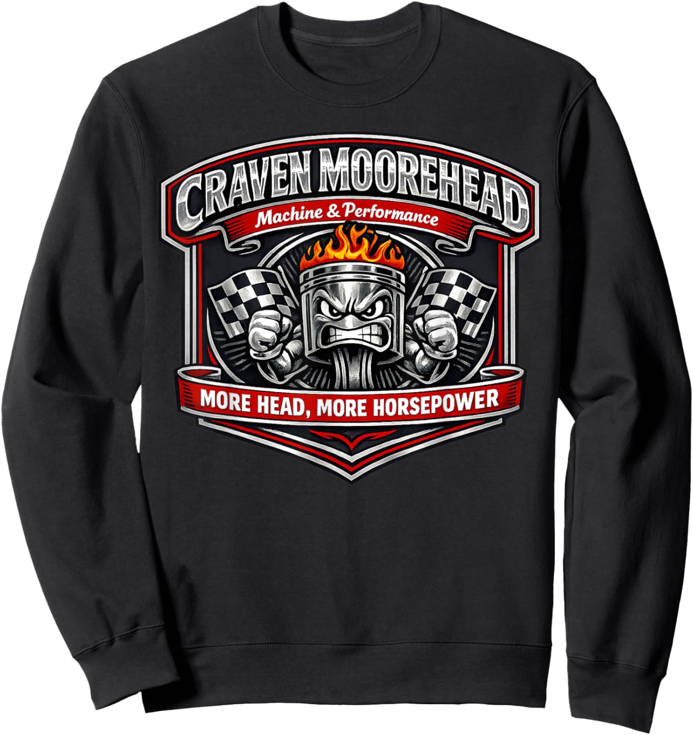 Craven Moorehead Car Mechanic Funny Adult Humor Novelty Sweatshirt - Sweatshirt | Black