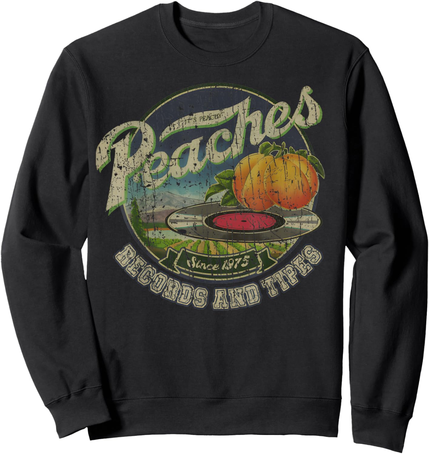 RETRO STYLE Peaches Records 70S Tapes Sweatshirt - Sweatshirt | Black