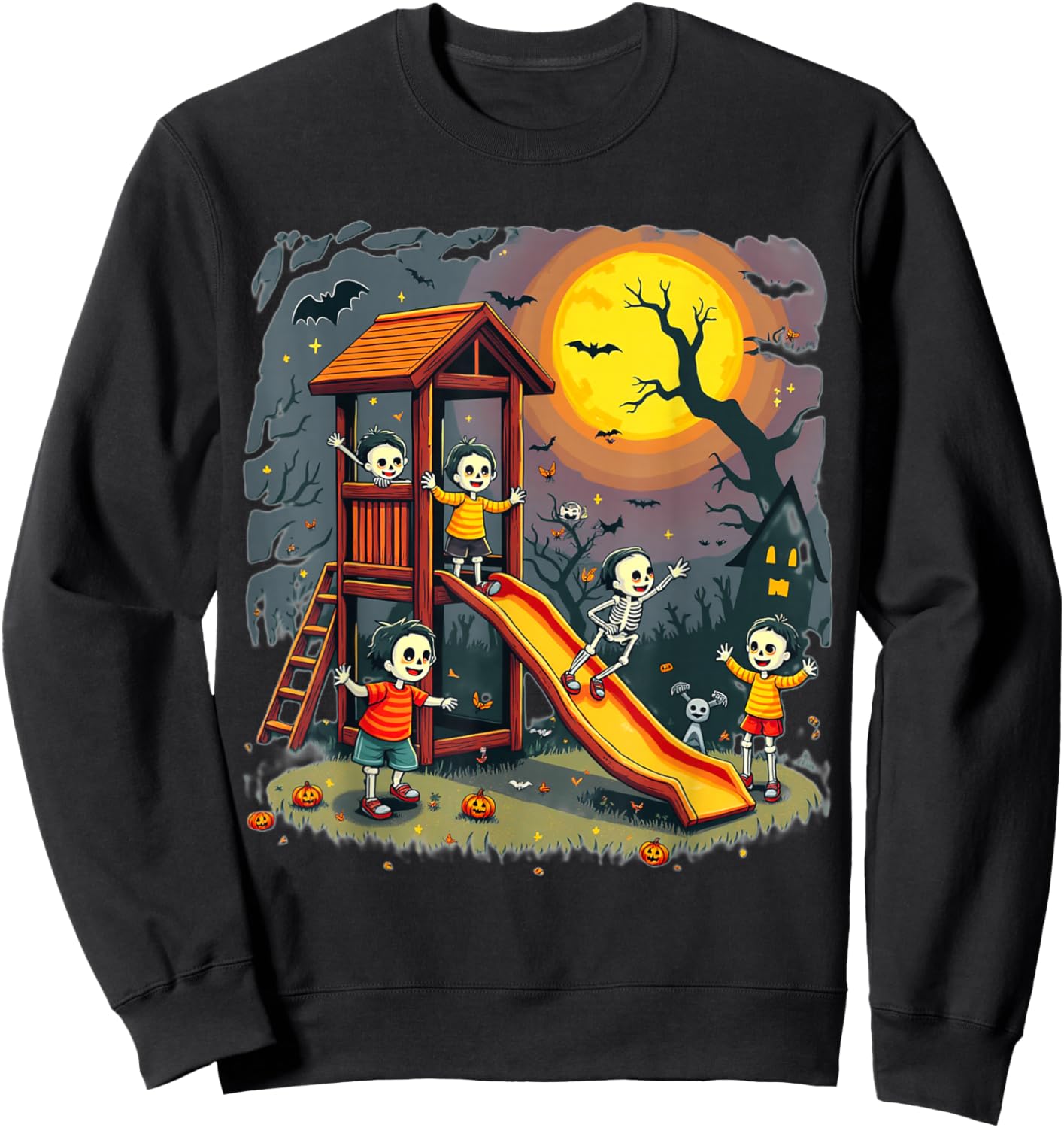 Horror Clubhouse In Park Halloween 2025 Costume Present Sweatshirt - Sweatshirt | Black