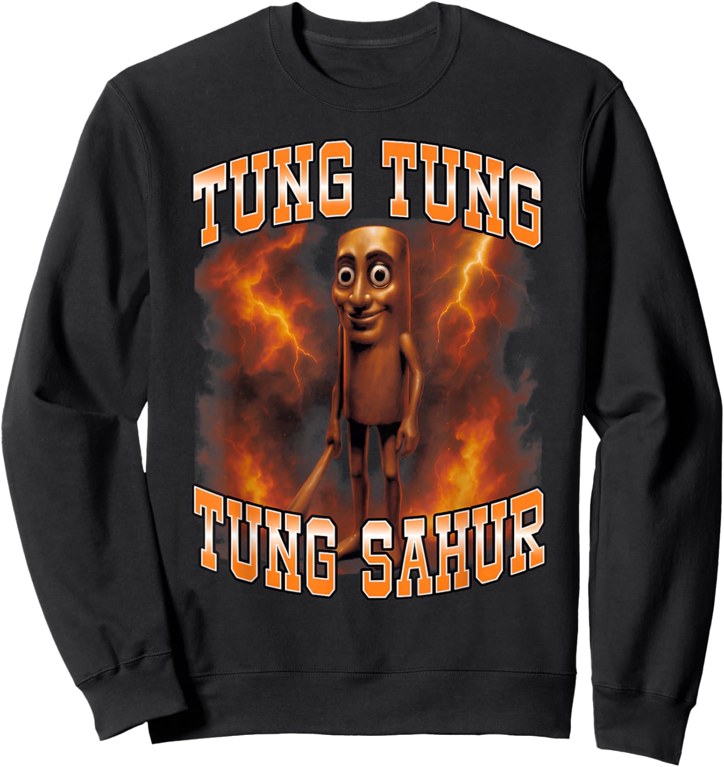 Tung Tung Tung Sahur Italian Brainrot Sweatshirt - Sweatshirt | Black