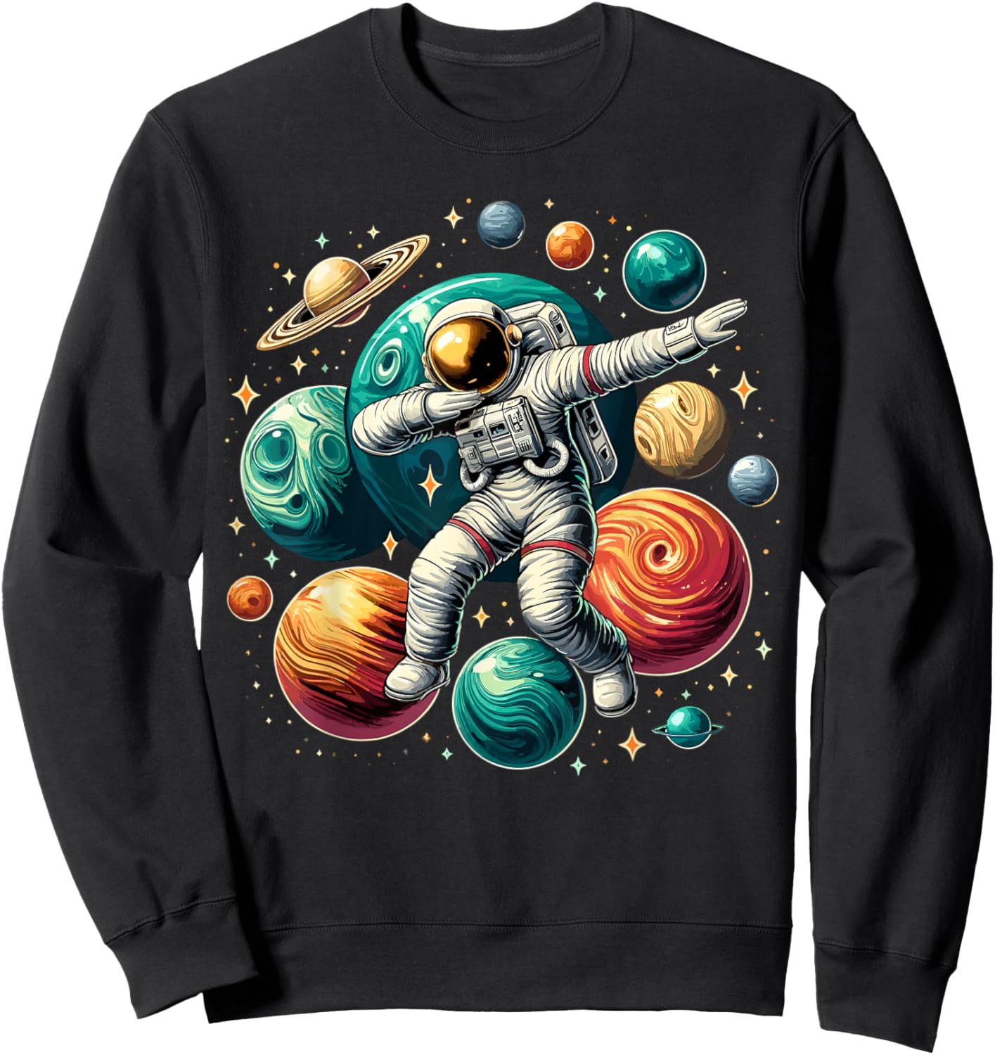 Astronaut Dabbing Planets Astronaut Science Space Sweatshirt - Sweatshirt | Black