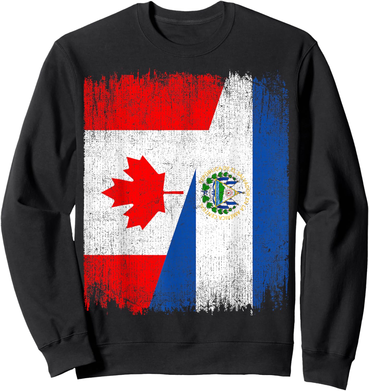 Half Canada El Salvador Flag Canadian Salvadoran Pride Roots Sweatshirt - Sweatshirt | Black