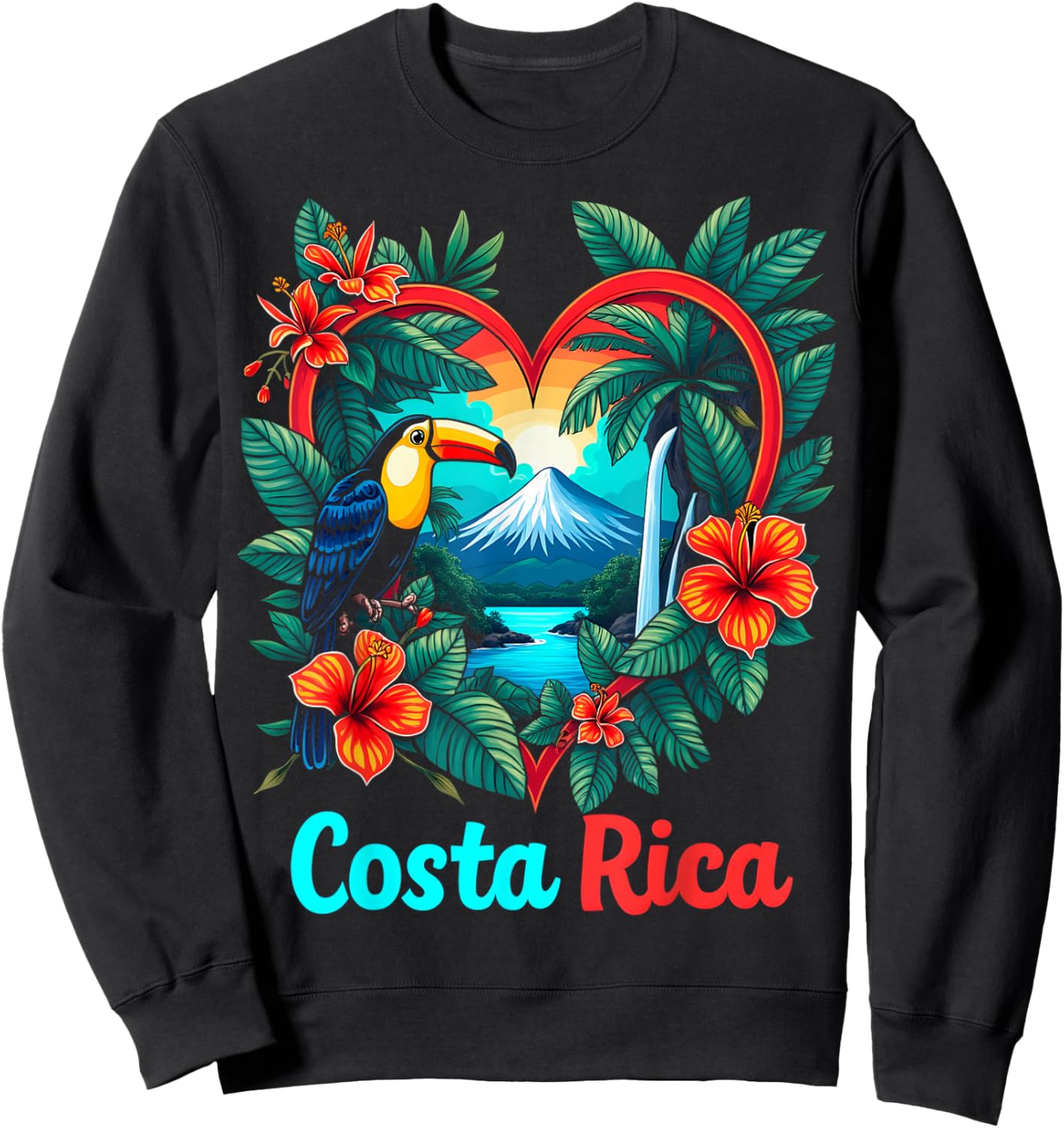 Costa Rica Tropical Sweatshirt - Sweatshirt | Black