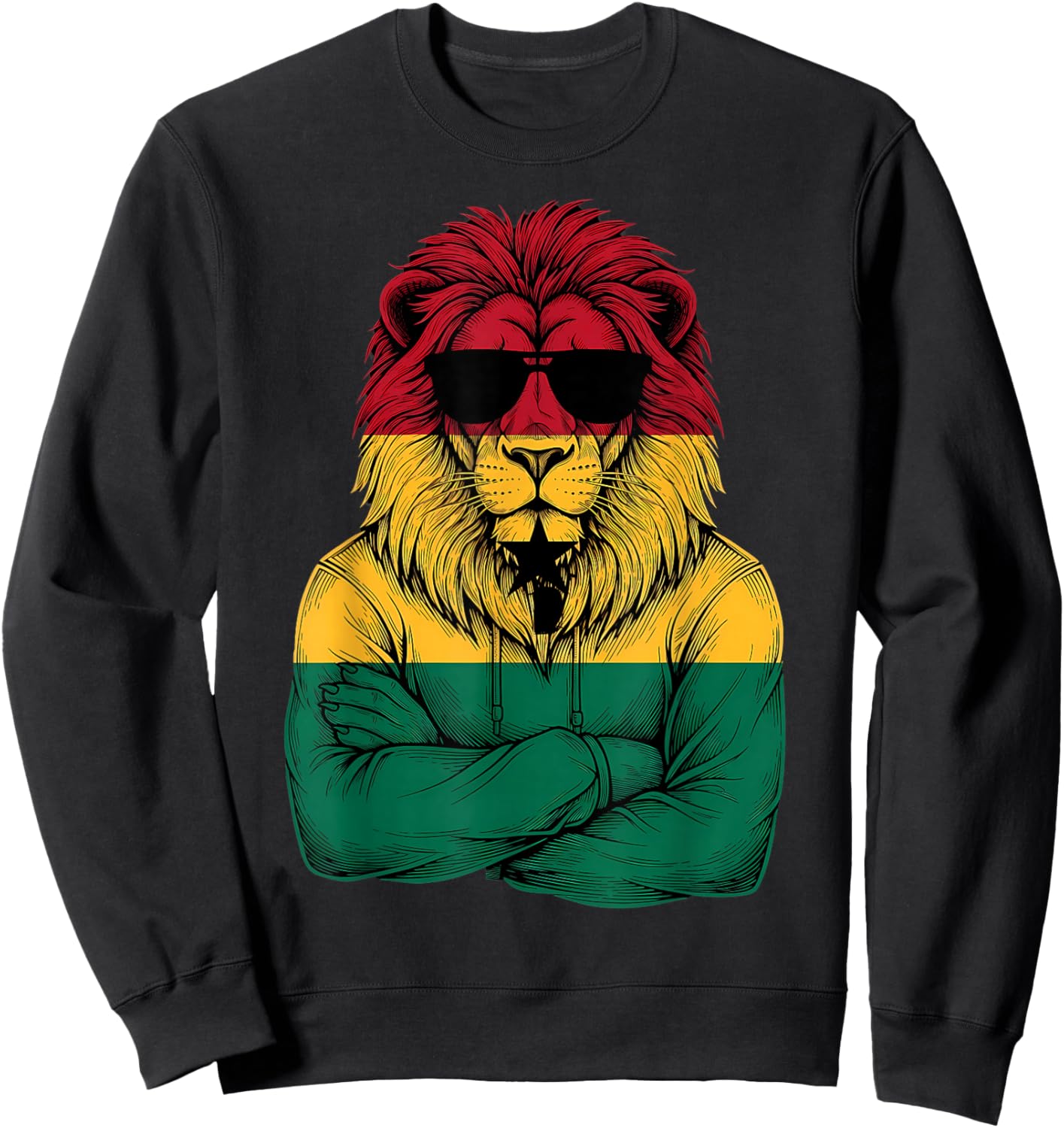 Drapeau ghanéen Roots Ghana Pride Ghana Sweatshirt - Sweatshirt | Black