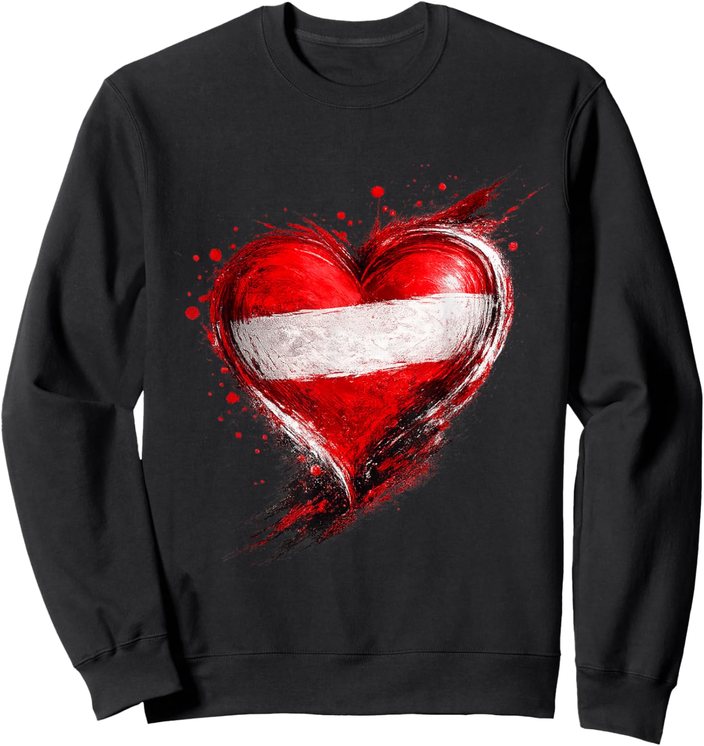 Österreich Shirt Österreicher Herz Herren & Damen Austria Sweatshirt - Sweatshirt | Black