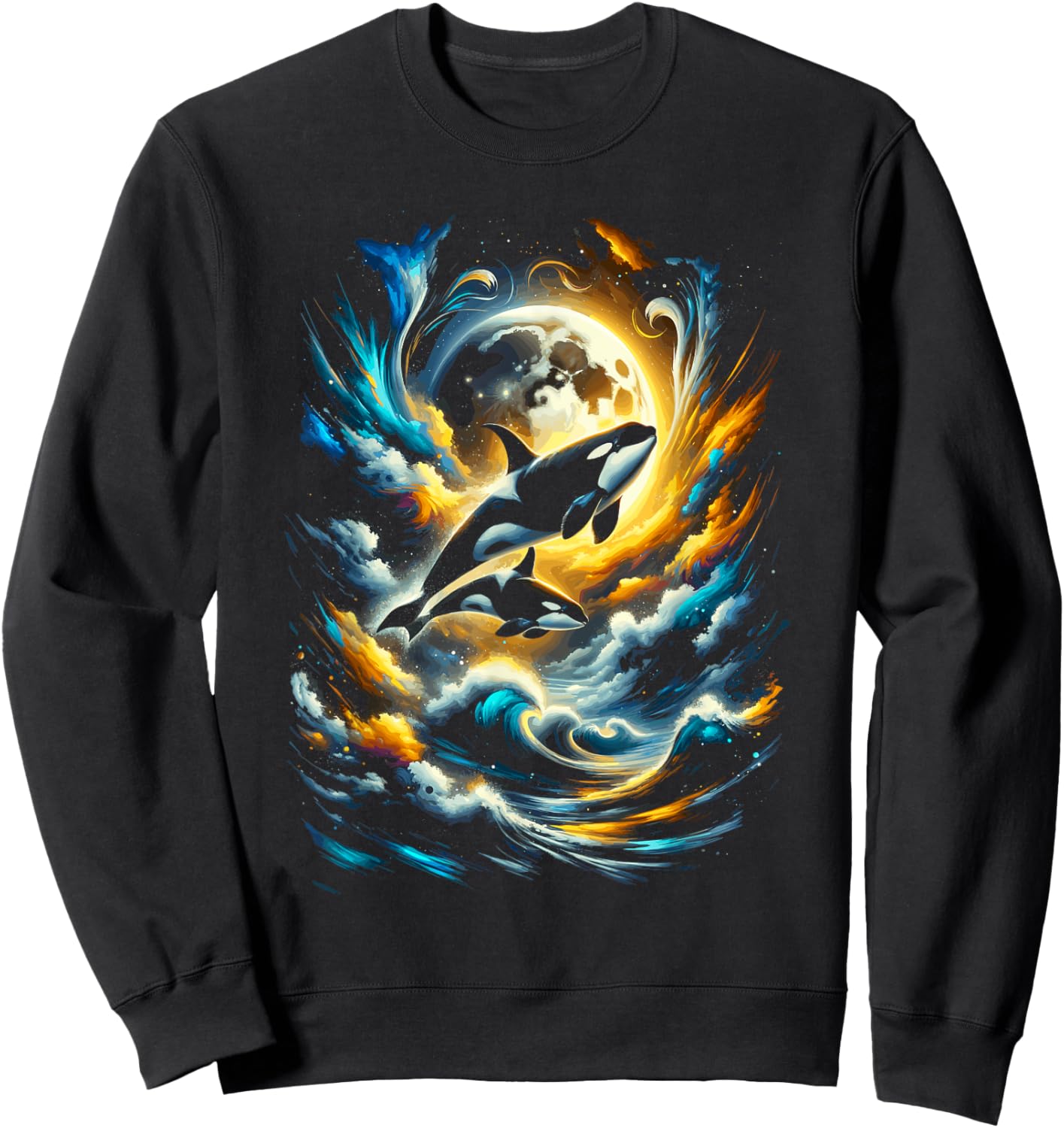 Killer Whale Ocean seaworld whale Lover Men Orca Sweatshirt - Sweatshirt | Black