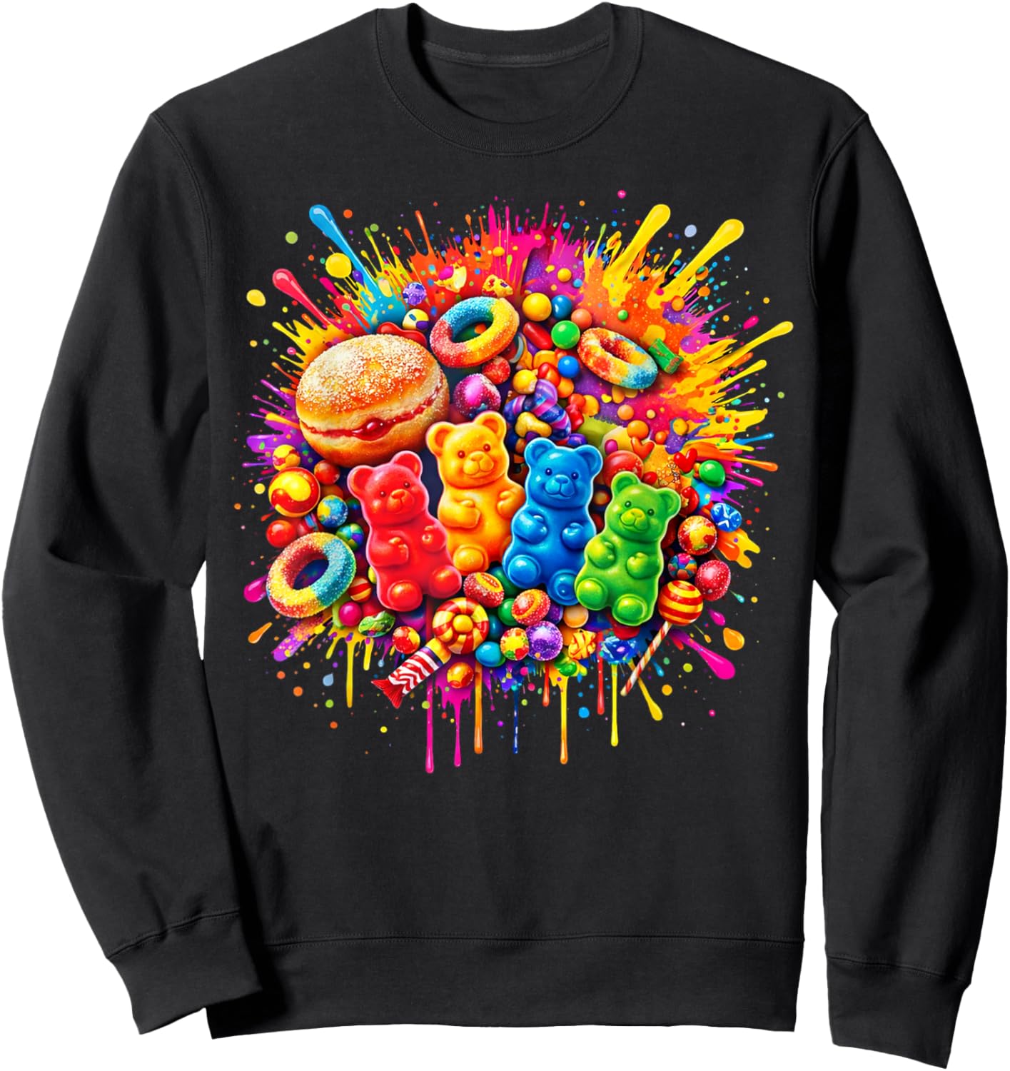 Colourful Candy Lollipop Costume Women's Sweets Carnival Sweatshirt - Sweatshirt | Black