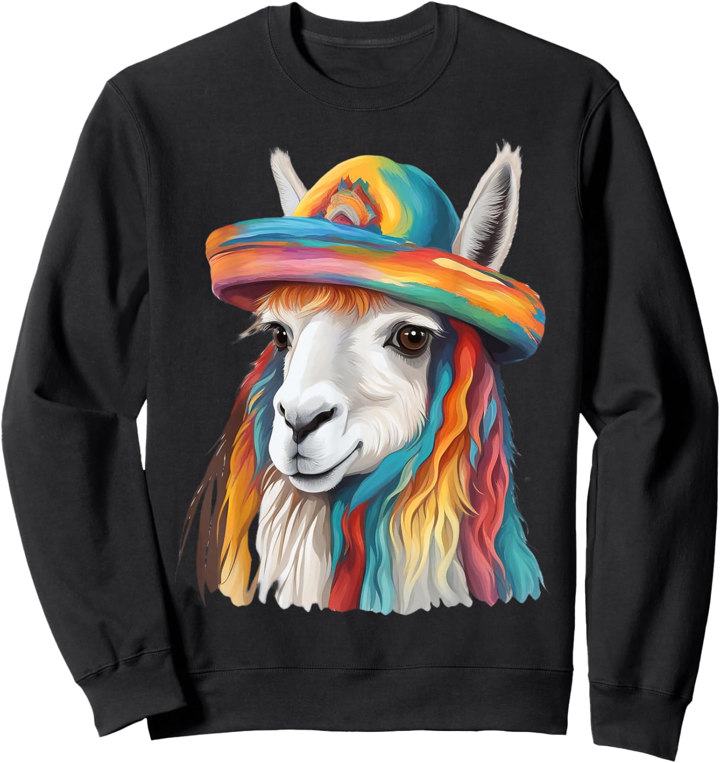 Cute Llama Costume Cotopaxi National Park Alpaca Ecuador Sweatshirt - Sweatshirt | Black