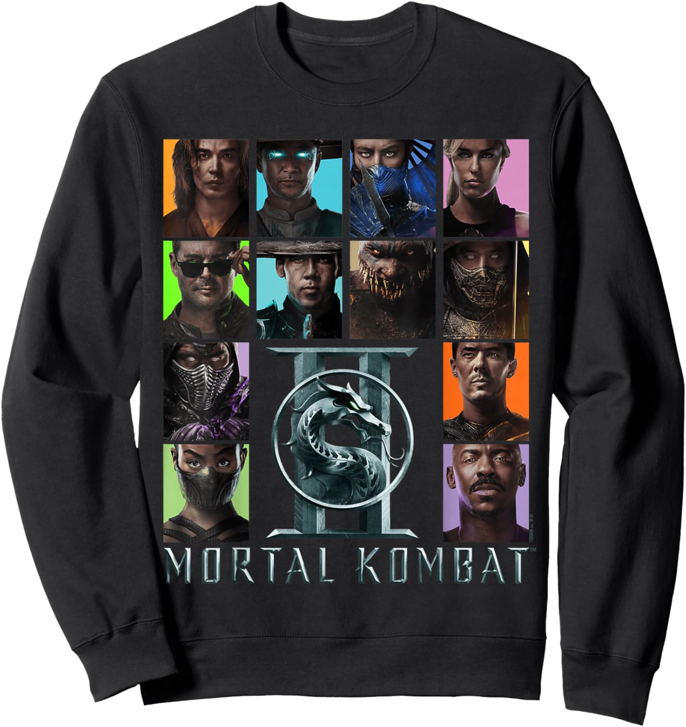 Mortal Kombat 2 Character Squares Sweatshirt - Sweatshirt | Black