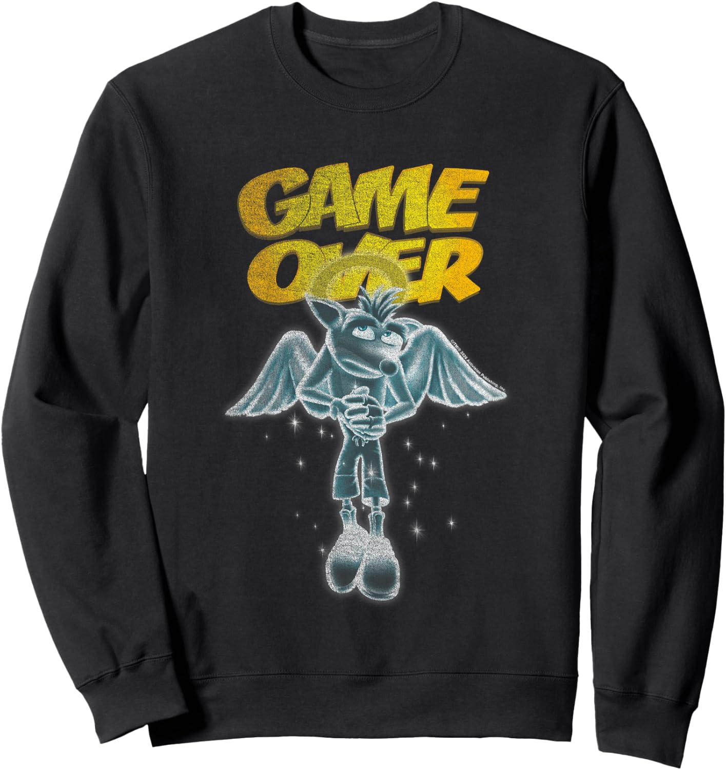 Kids Crash Bandicoot Game Over Angel Video Game Sweatshirt - Sweatshirt | Black