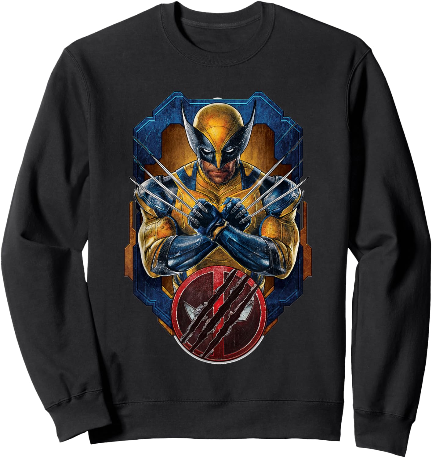 Marvel Studios Deadpool & Wolverine X-Pose and Slashed Logo Sweatshirt - Sweatshirt | Black