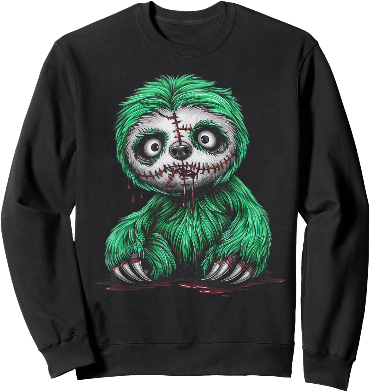 Zombie Sloth Halloween Funny Sweatshirt - Sweatshirt | Black