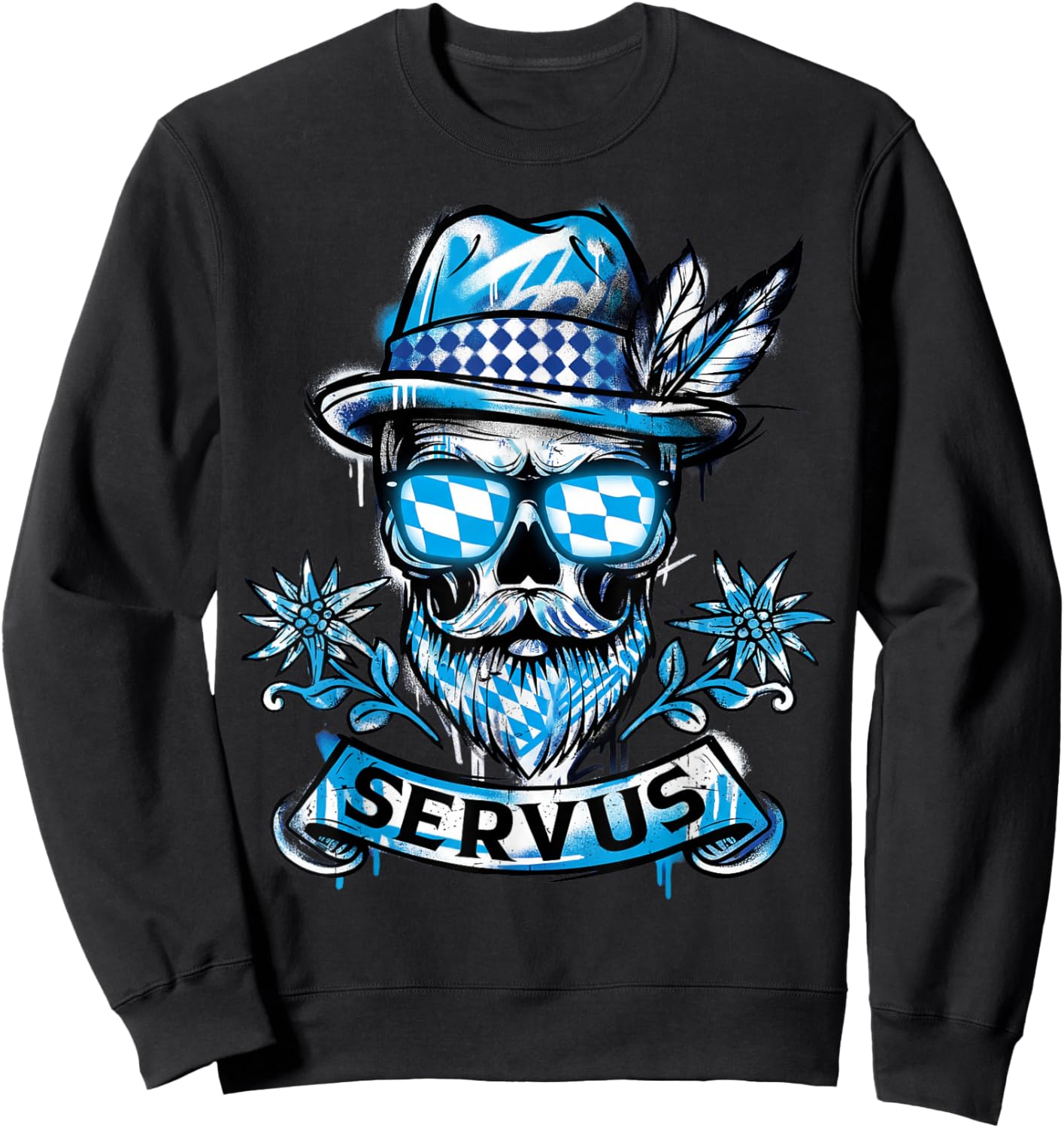 Passend für Oktoberfest Shirt Herren Trachtenshirt Trachten Sweatshirt - Sweatshirt | Black
