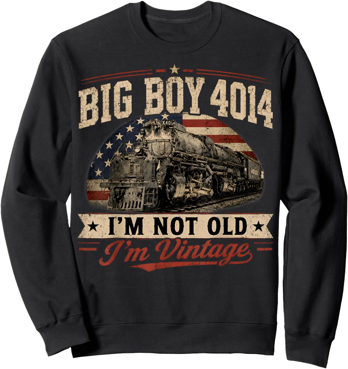 Big Boy 4014 Vintage Steam Locomotive Railroad Train Engine Sweatshirt - Sweatshirt | Black