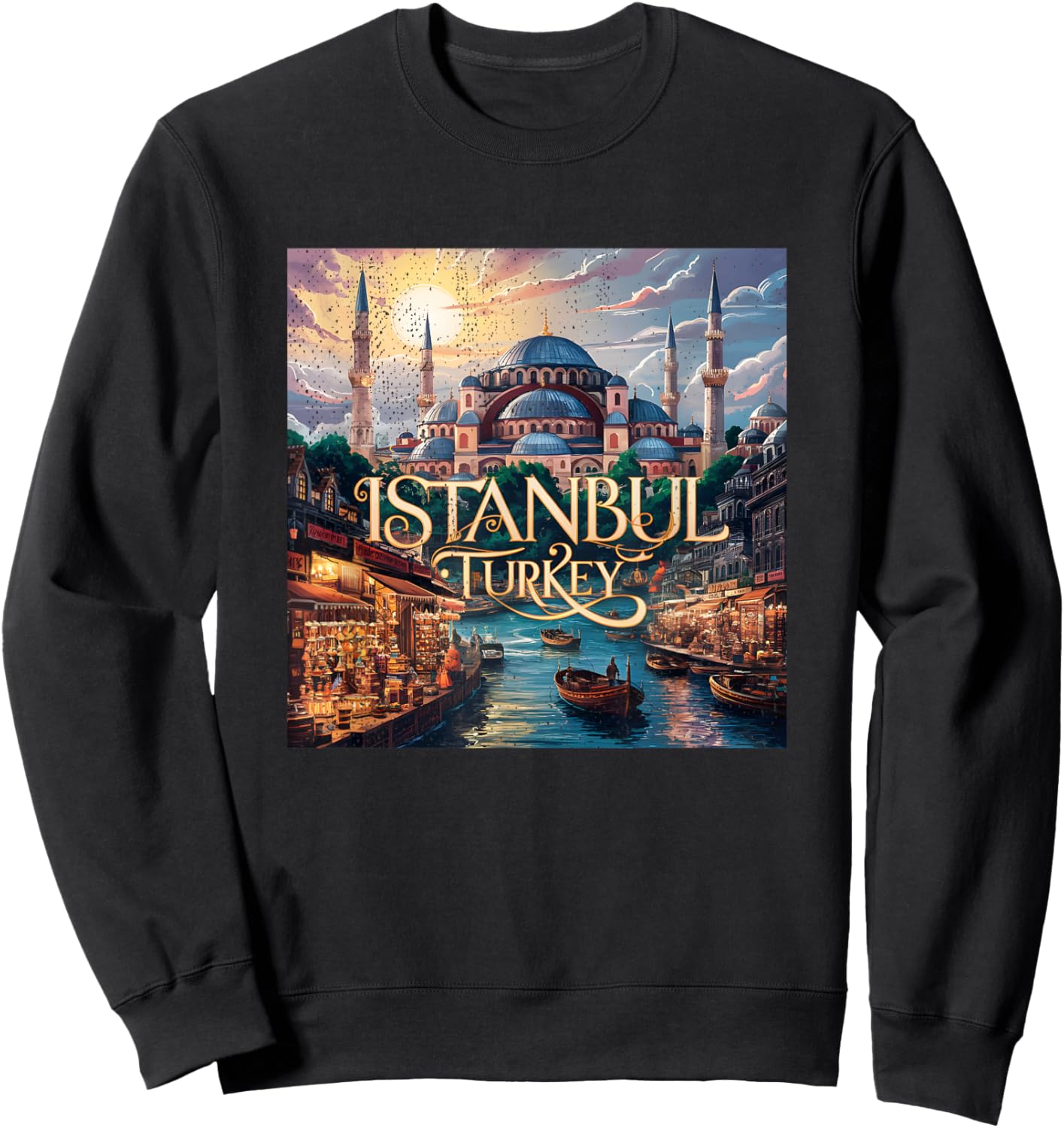 Vintage Istanbul Turkey Sweatshirt - Sweatshirt | Black