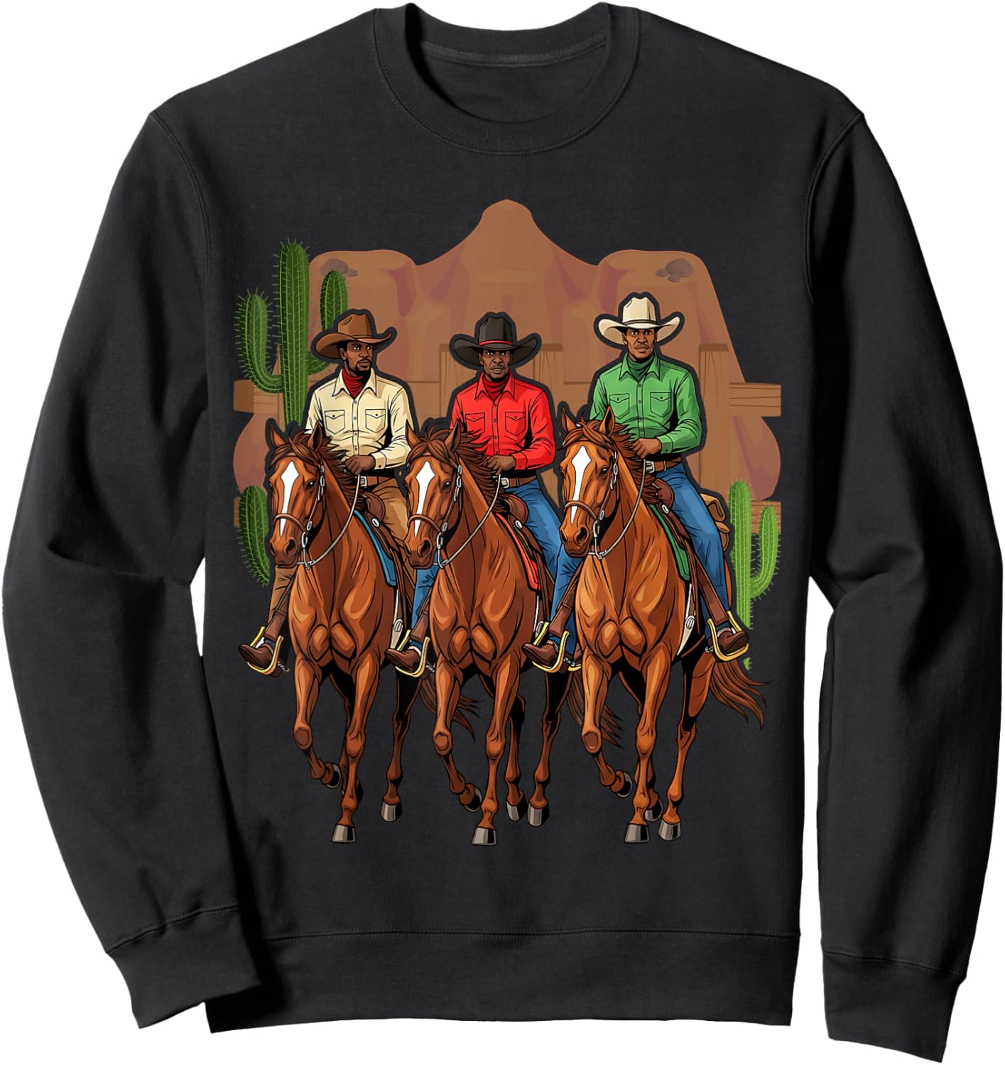 Black African American Cowboy Western Country Texas Rodeo Sweatshirt - Sweatshirt | Black