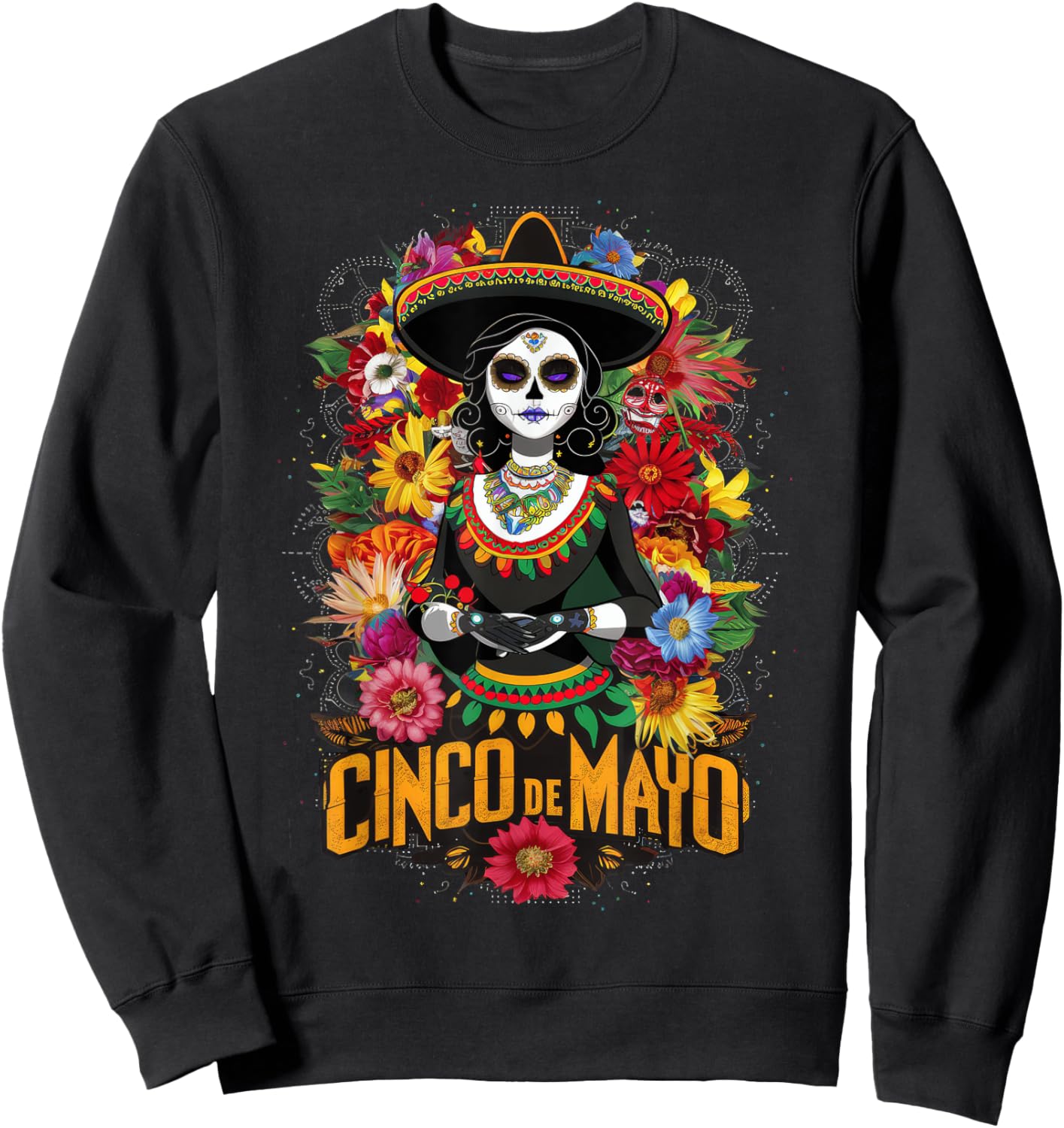 Cinco De Mayo Girl Mexican Fiesta 5 De Mayo Sweatshirt - Sweatshirt | Black