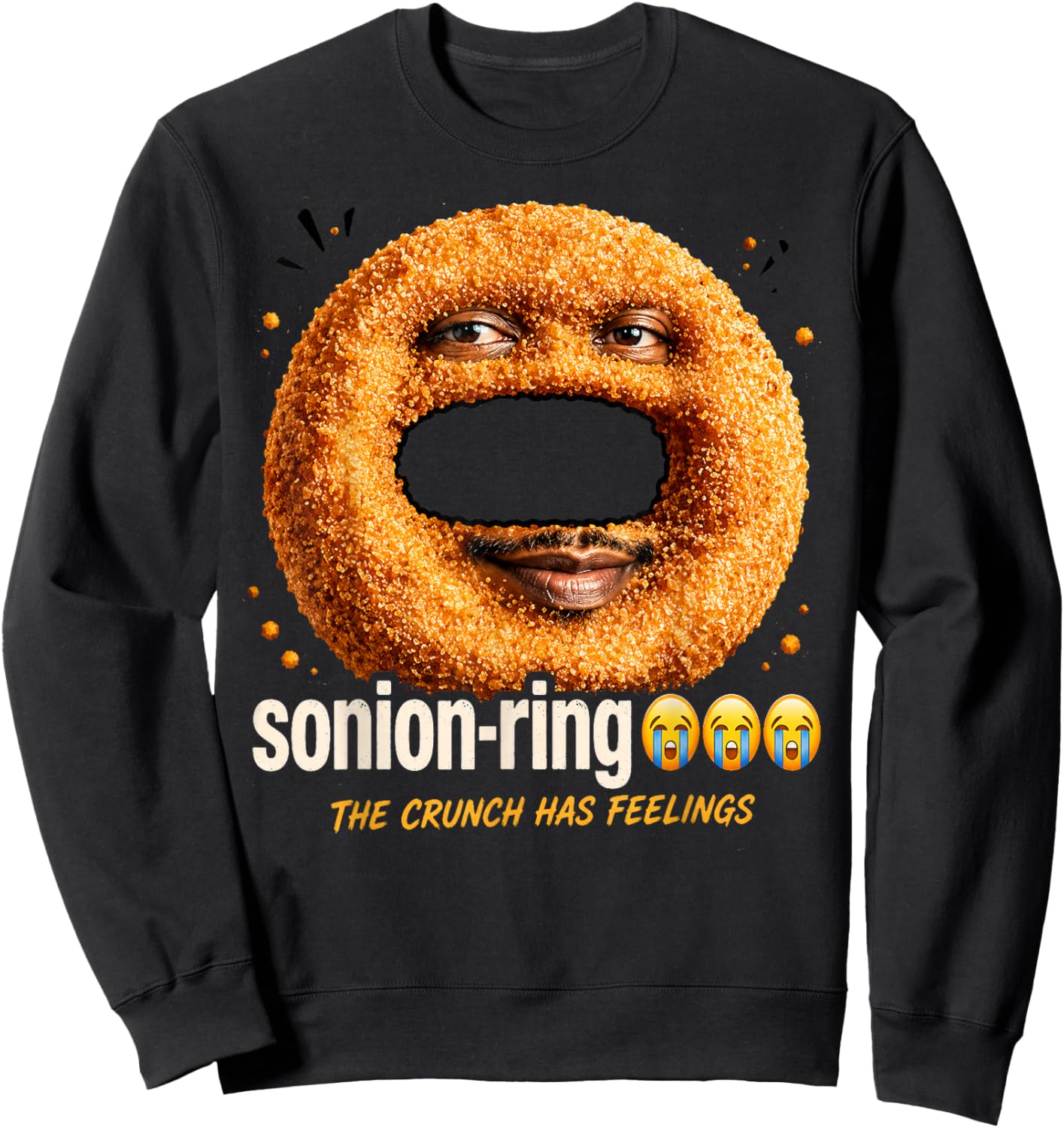Funny SONION Ring Meme Son Brainrot Son Onion Ring Sweatshirt - Sweatshirt | Black