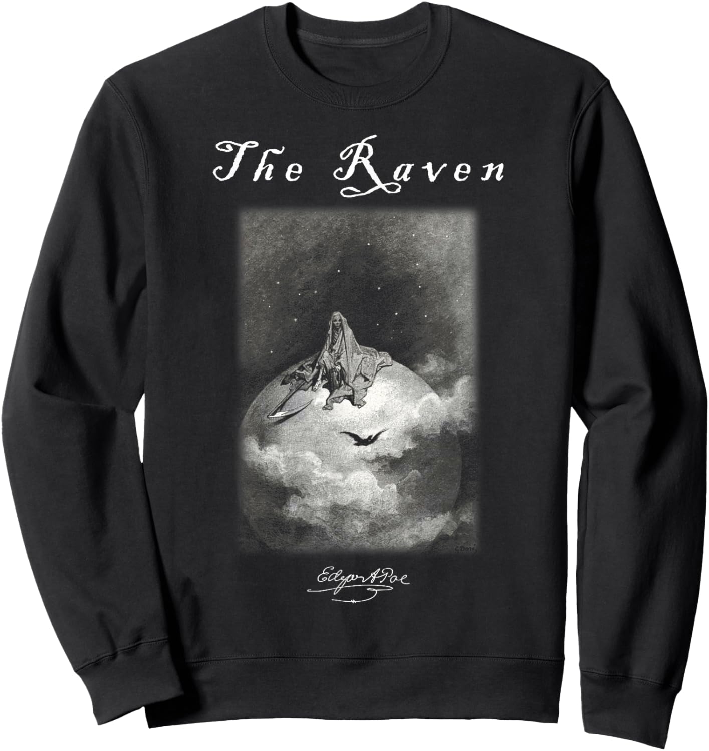 Gustave Dore The Raven 09 Edgar Allan Poe Art Metal Poem Sweatshirt - Sweatshirt | Black