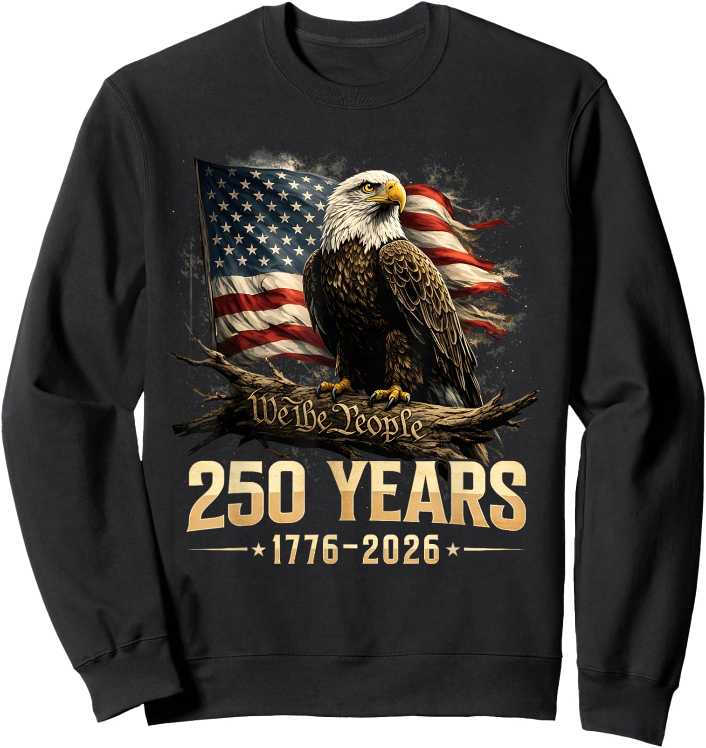 250th Anniversary USA Patriotic 250 Years American 4th July Sweatshirt - Sweatshirt | Black