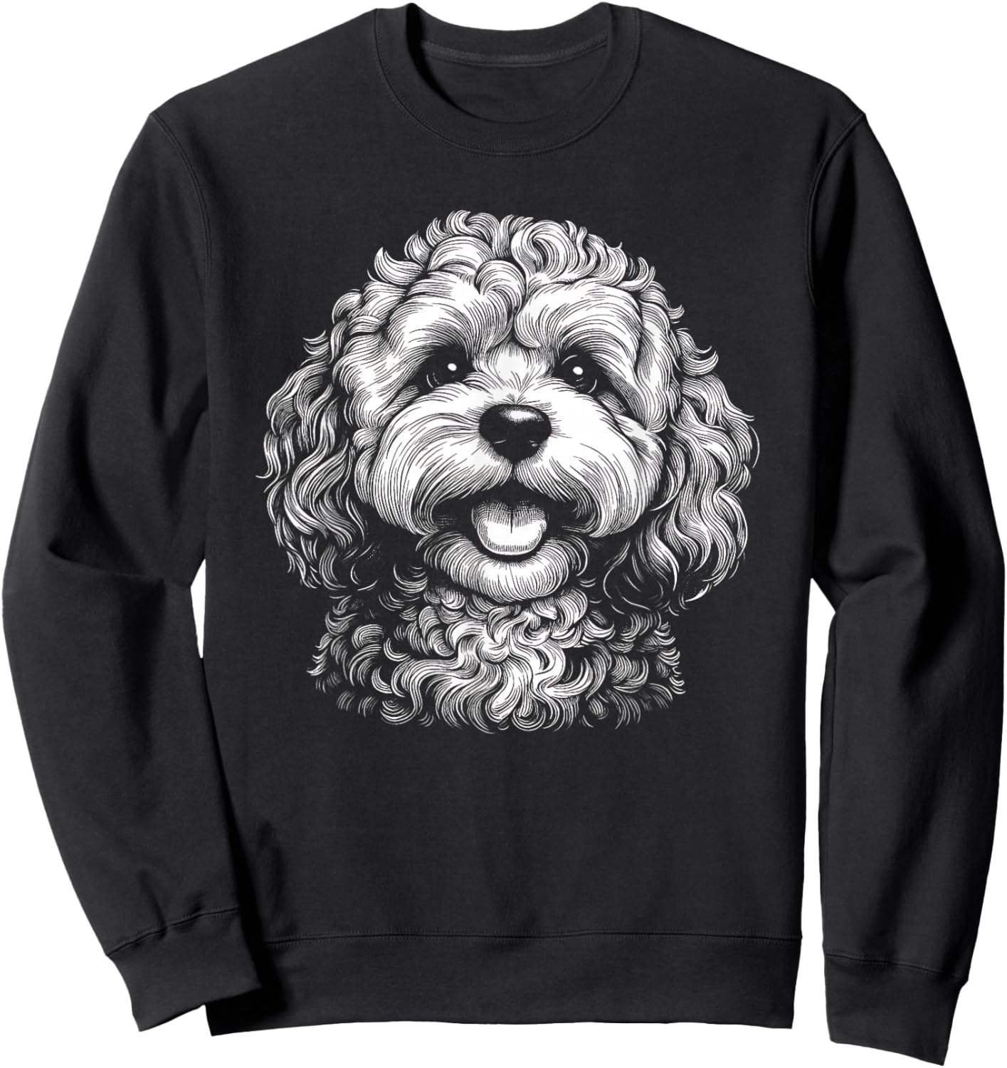 Cavapoo Dog Graphic Design Sweatshirt - Sweatshirt | Black