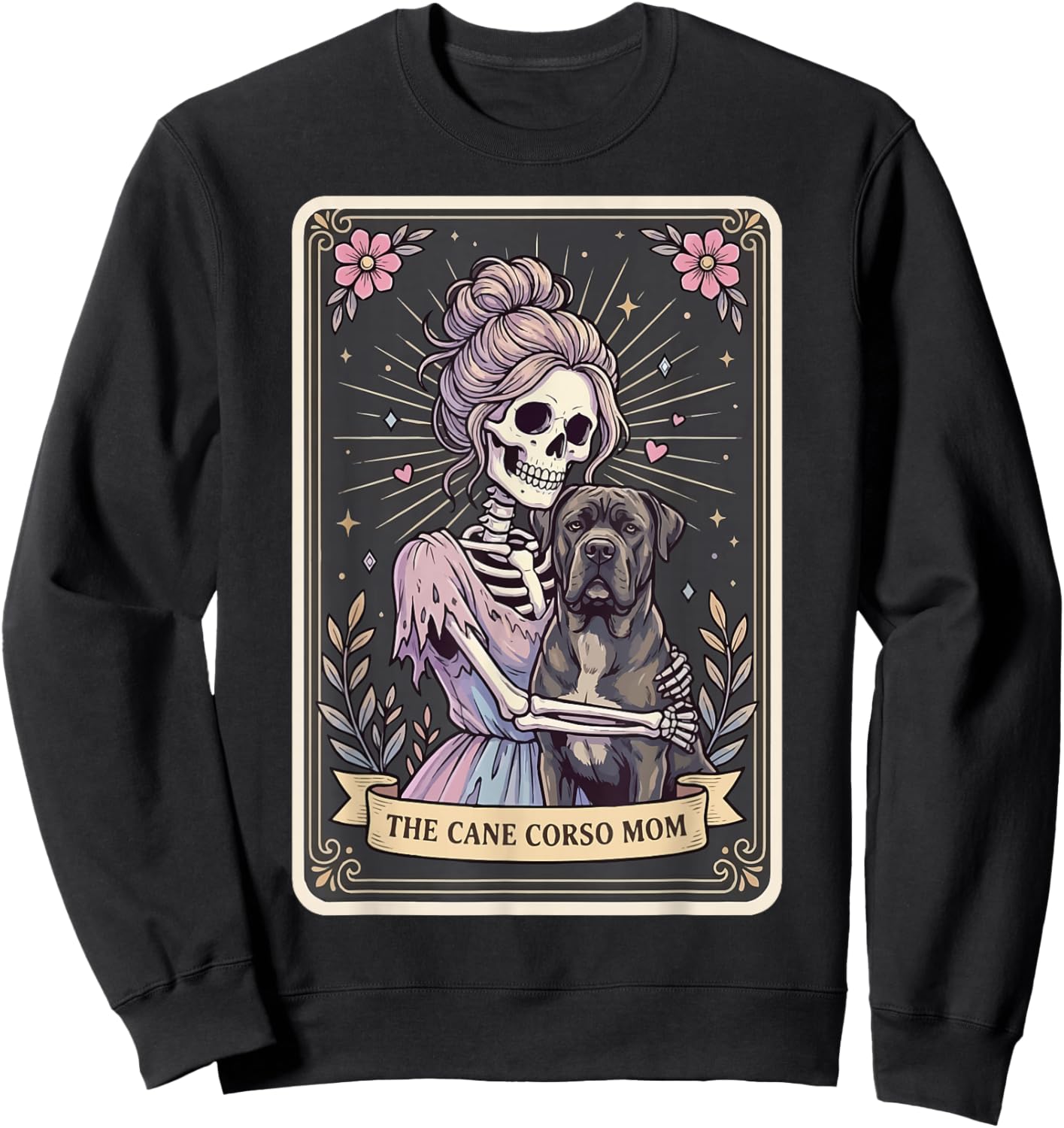 The Cane Corso Mom Tarot Card Sweatshirt - Sweatshirt | Black