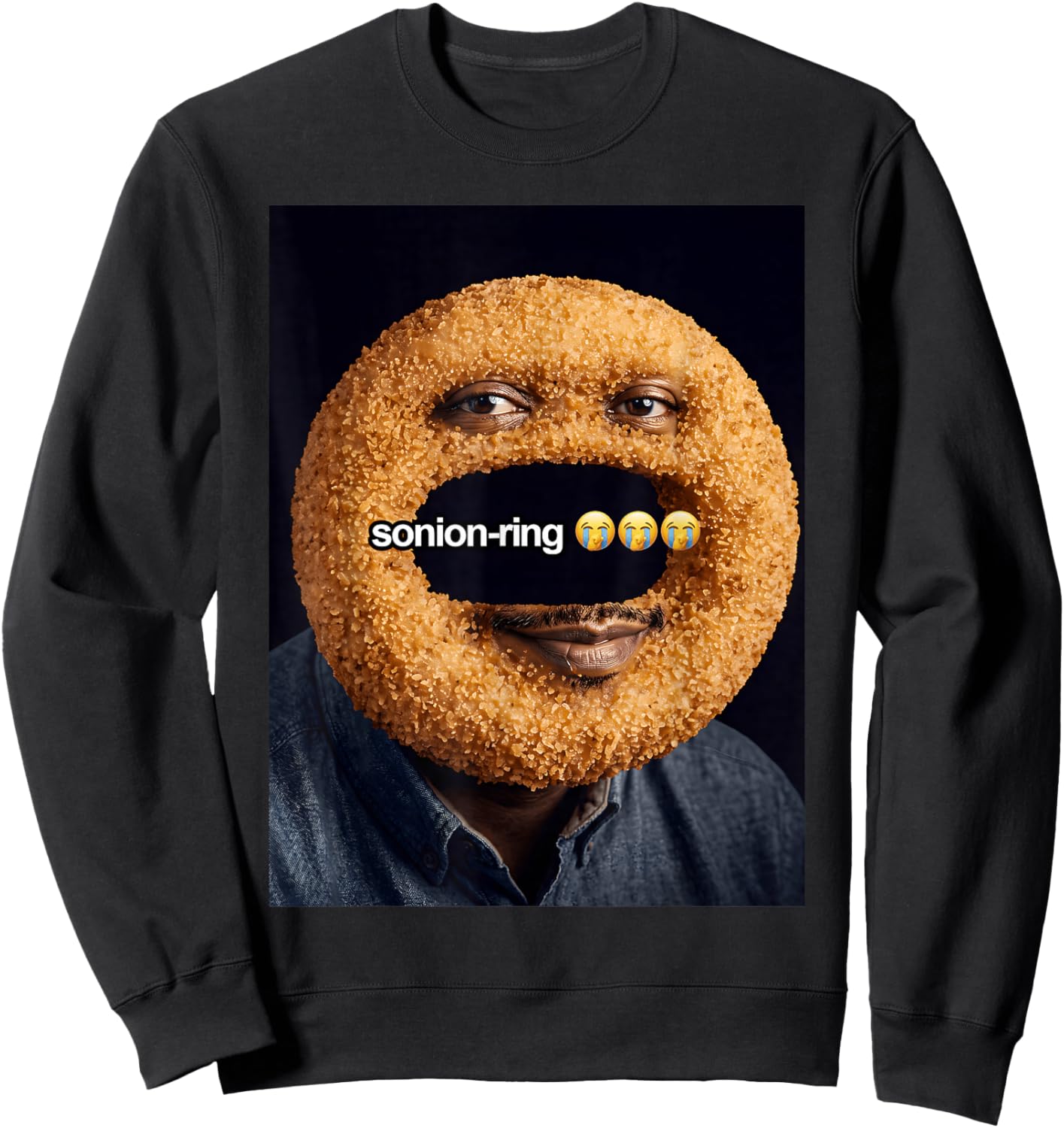 Funny SONION Ring Meme Son Brainrot Sweatshirt - Sweatshirt | Black