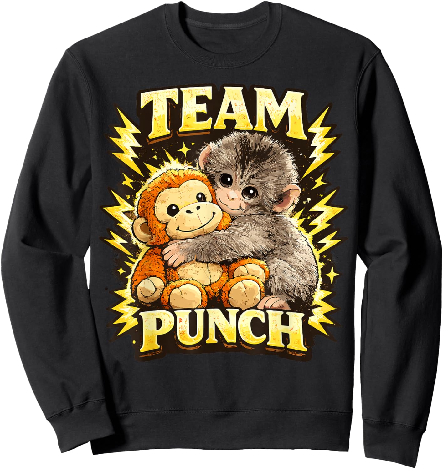 Cute Monkey Team Punch Sweatshirt - Sweatshirt | Black