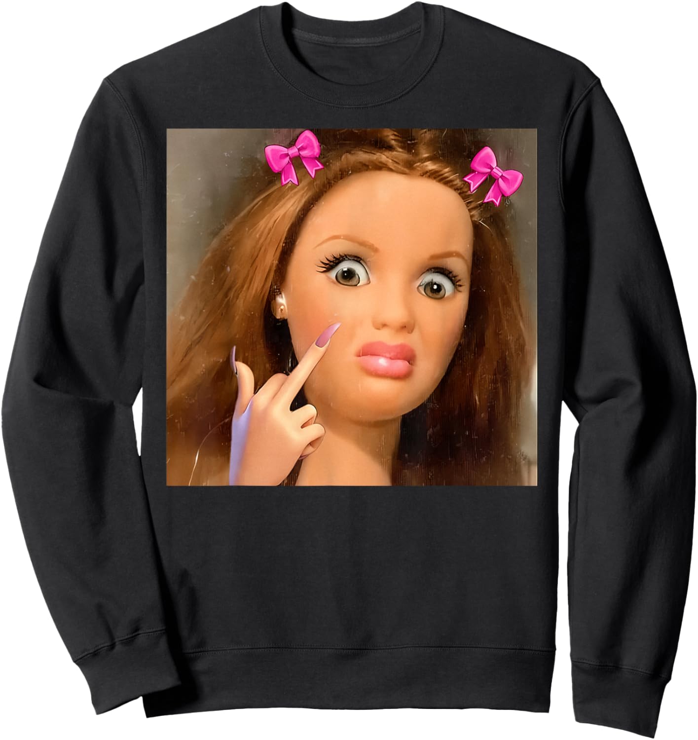 Disgusted Face Meme Doll Babe X Only Baby Love Date Fans Sweatshirt - Sweatshirt | Black