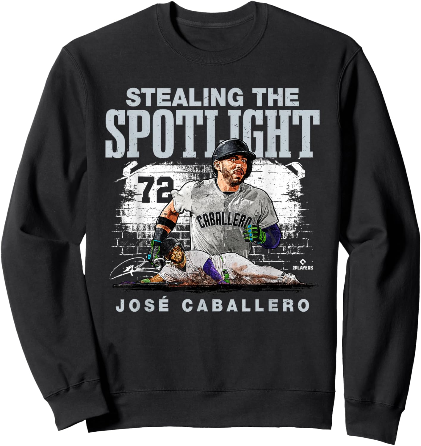 Stealing The Spotlight José Caballero New York MLBPA Sweatshirt - Sweatshirt | Black