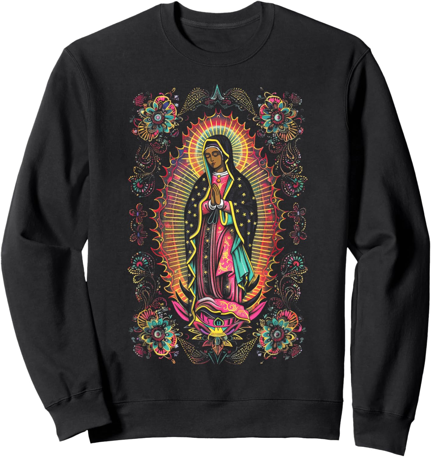Catholicism Our Lady Guadalupe Virgin Mary Sweatshirt - Sweatshirt | Black