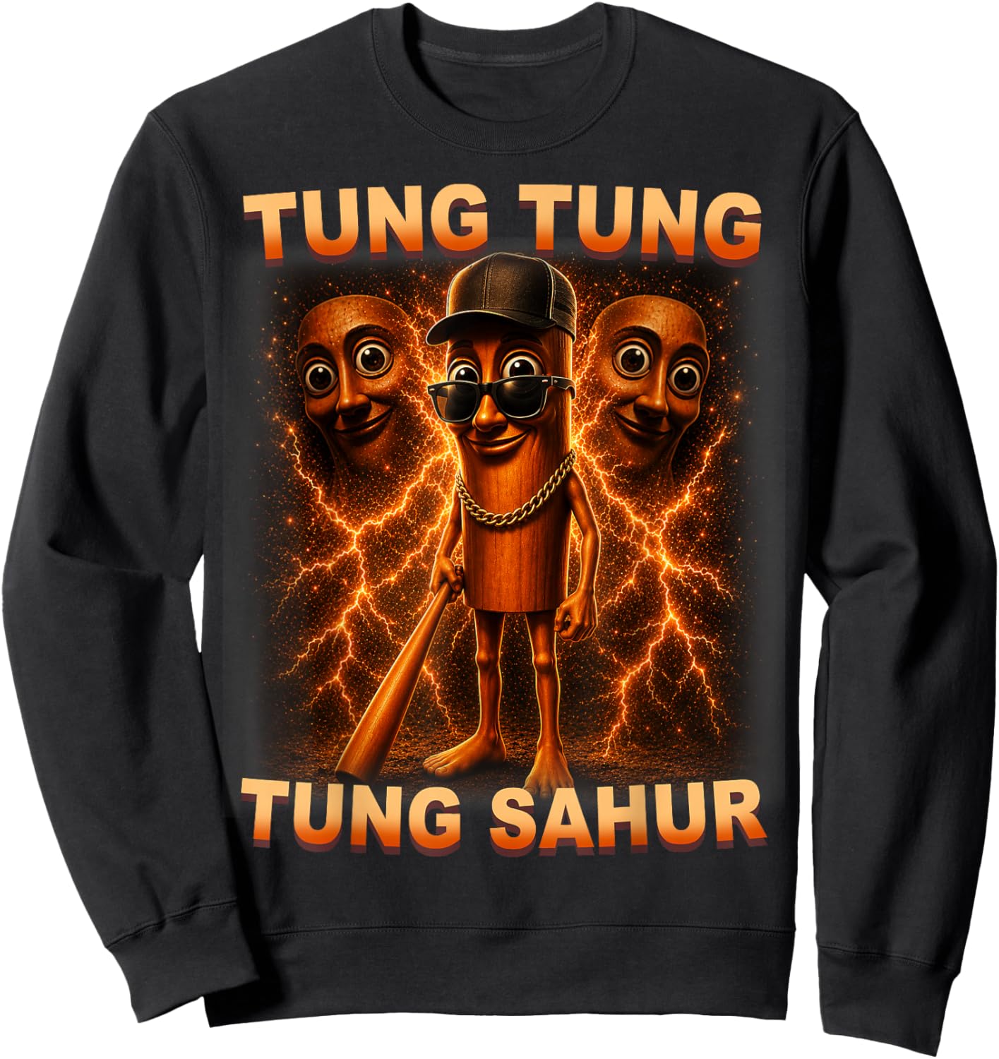 Tung Tung Tung Sahur is Calling Funny Italian Brainrot Sweatshirt - Sweatshirt | Black