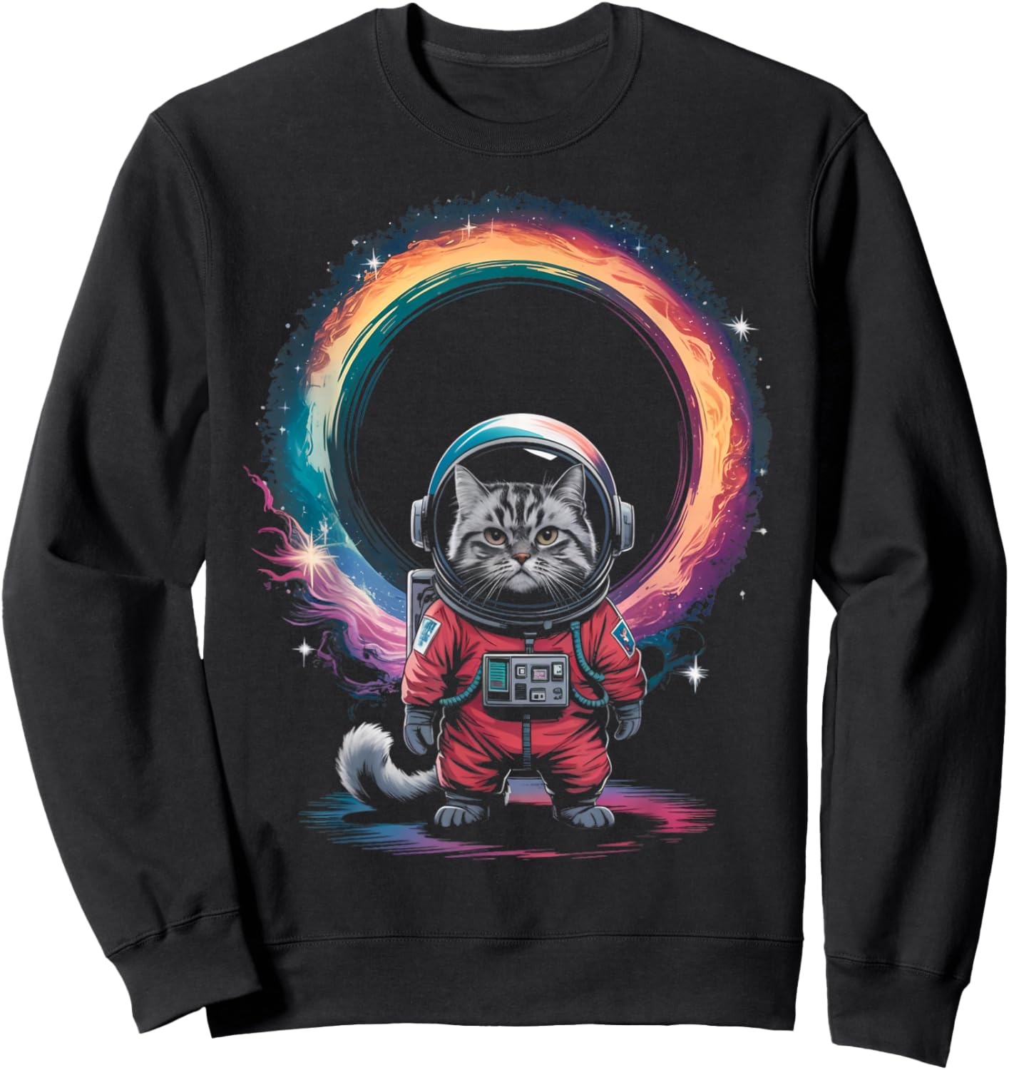 Cat Astronaut Astronomy Astrophysics Scientist Black Hole Sweatshirt - Sweatshirt | Black