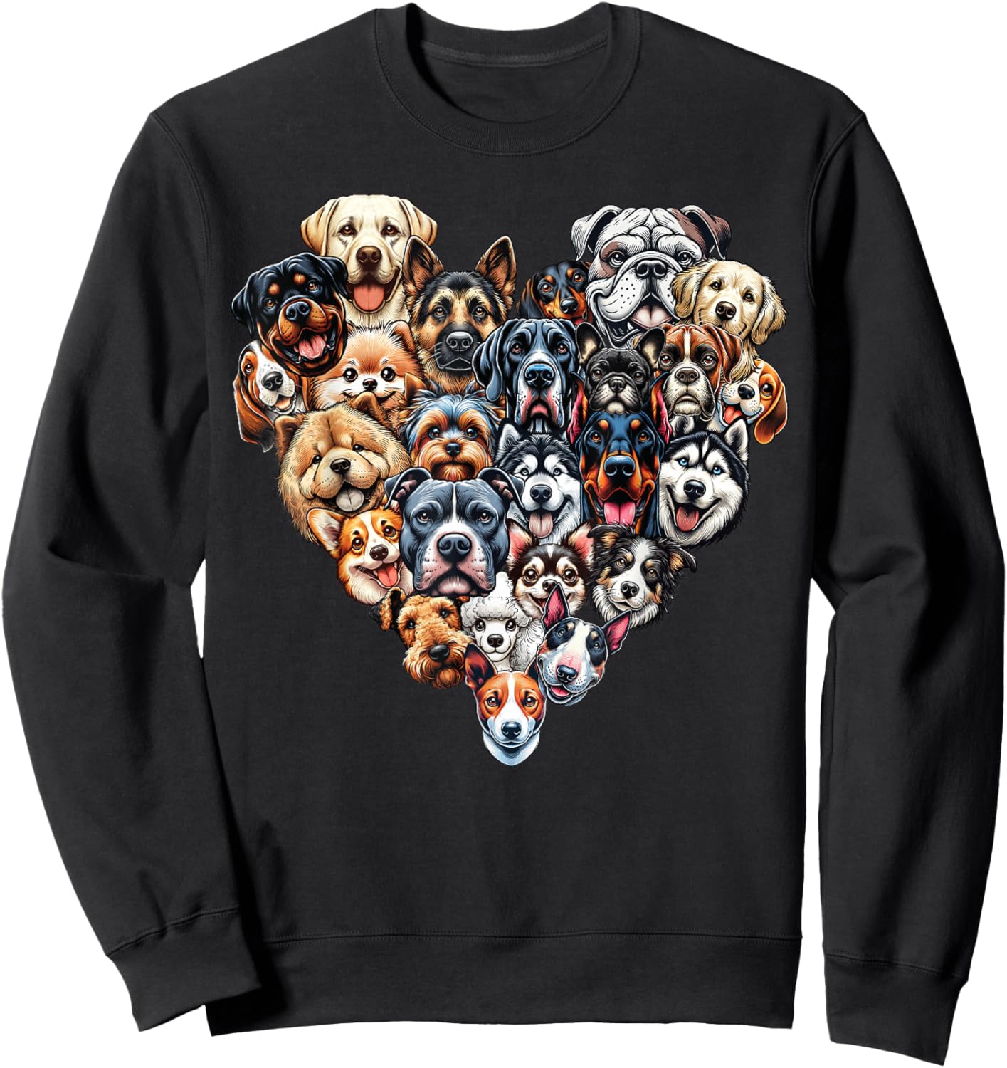 Types Of Dogs Breeds Chart Educational Canine Enthusiast Sweatshirt - Sweatshirt | Black