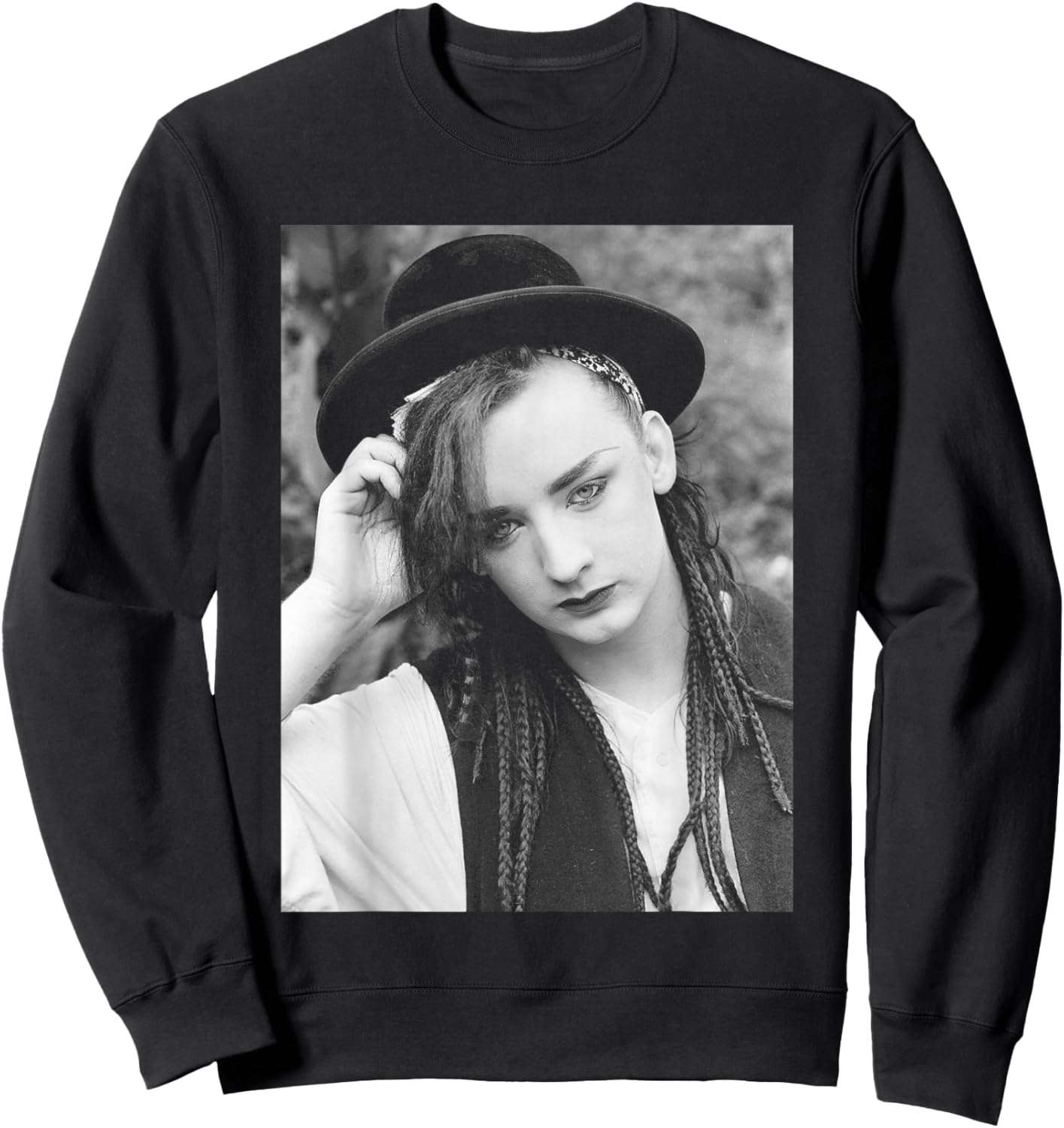 Boy George Singer of Pop Group Culture Club Portrait 1982 Sweatshirt - Sweatshirt | Black
