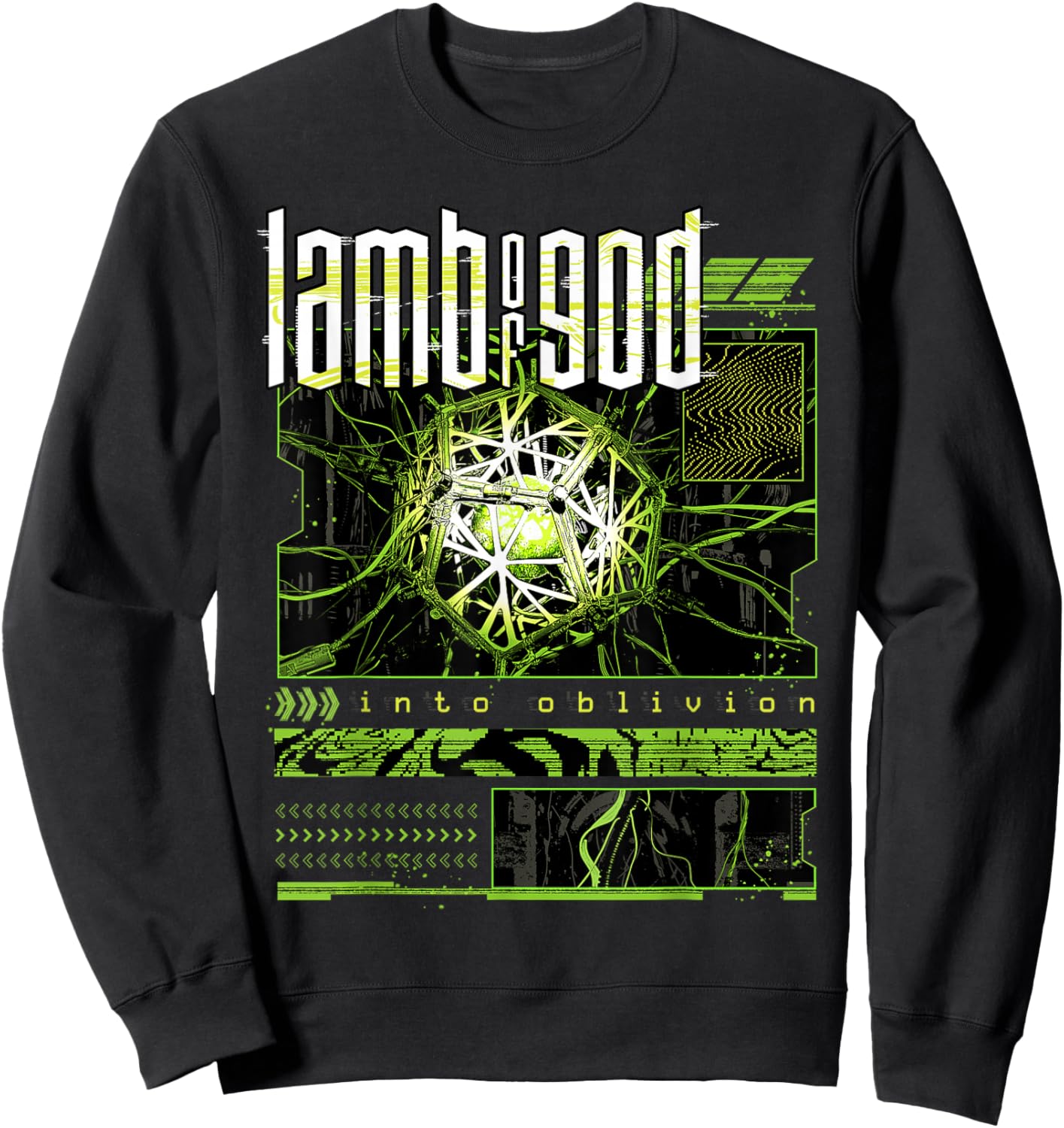 Lamb of God Glitch Olive Sweatshirt - Sweatshirt | Black