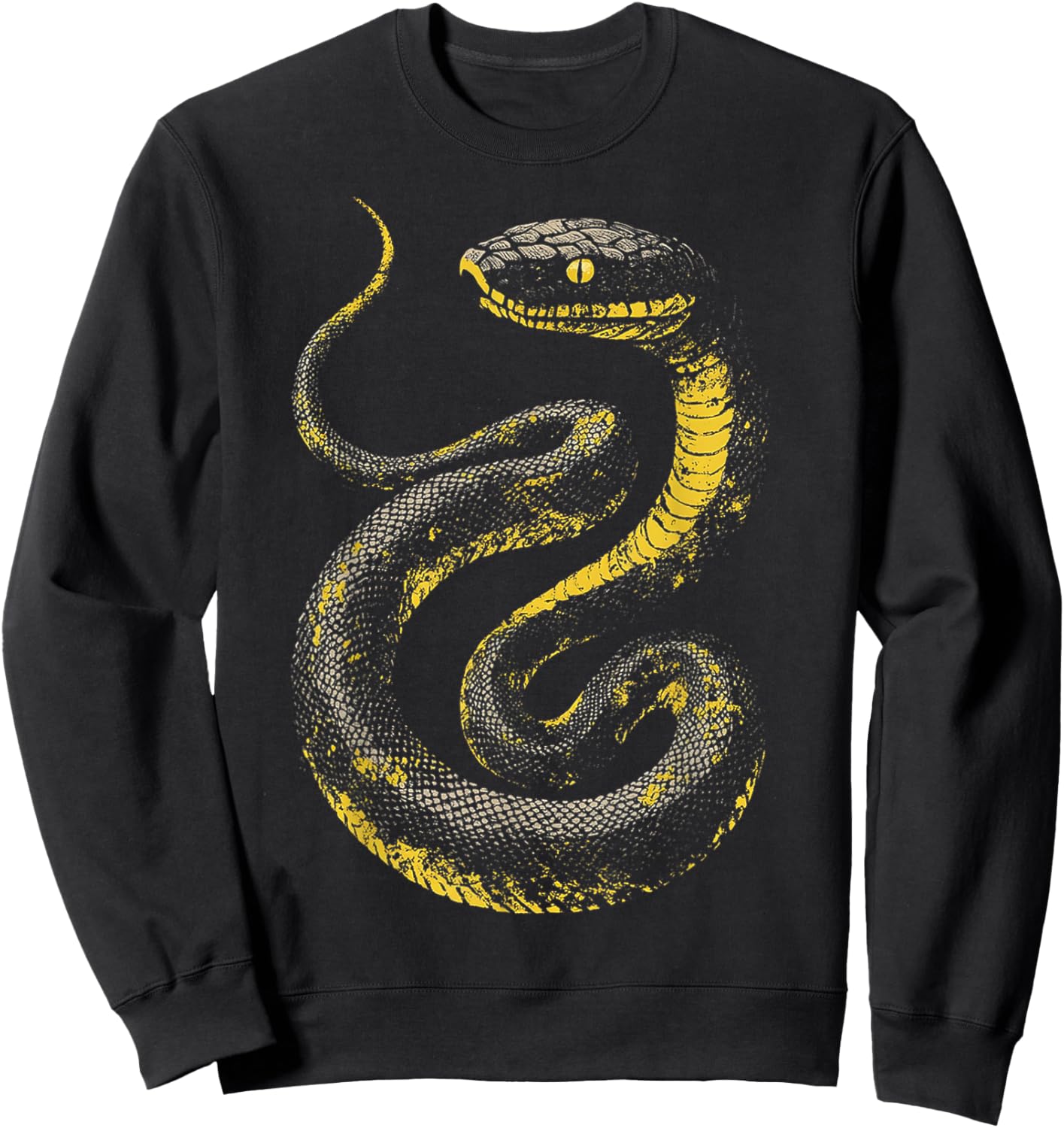 Schlange Tier Motiv Artwork Schlange Sweatshirt - Sweatshirt | Black