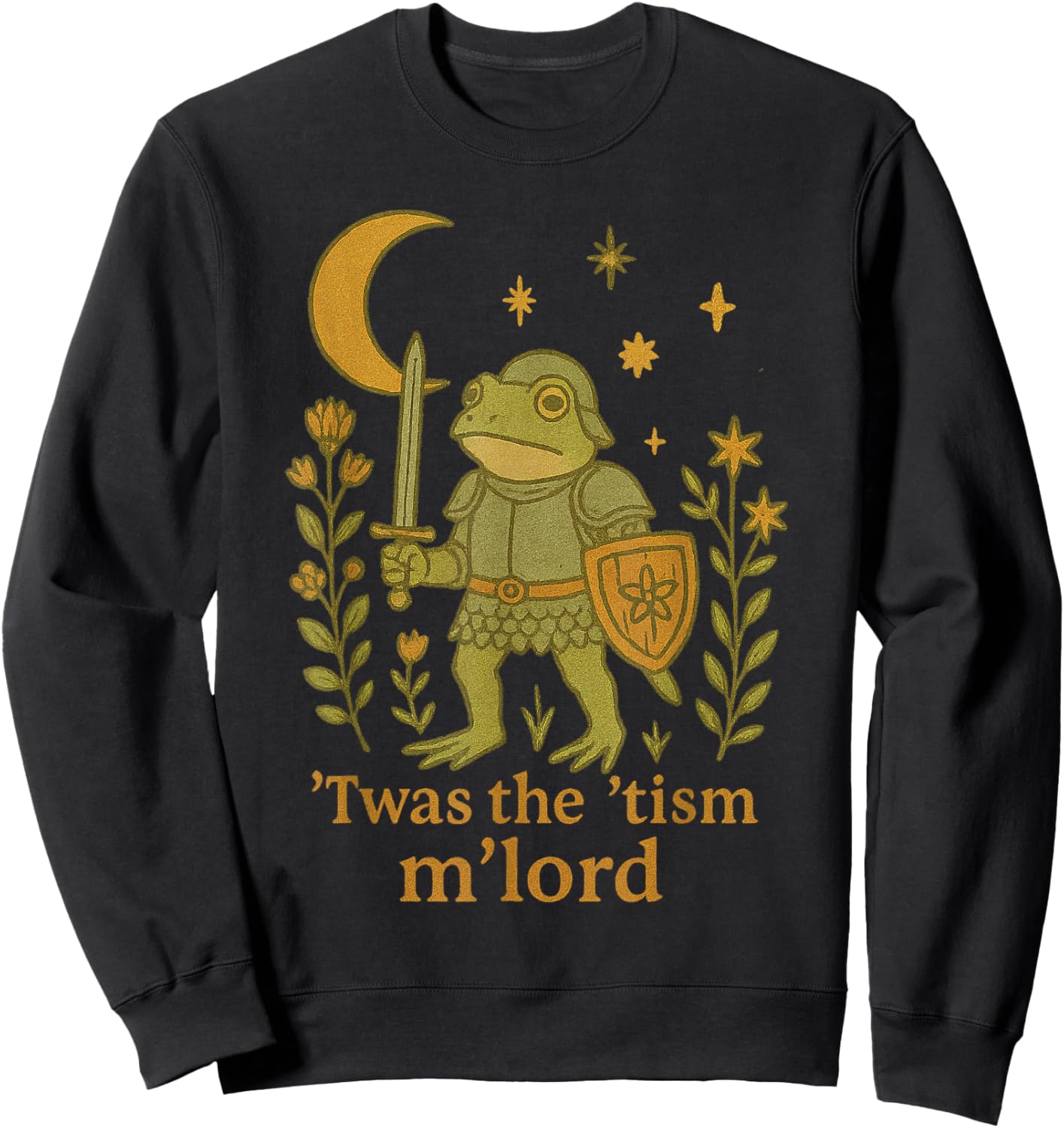 TWAS The Tism M Lord Frog Knight Moon and Shield Autism Sweatshirt - Sweatshirt | Black