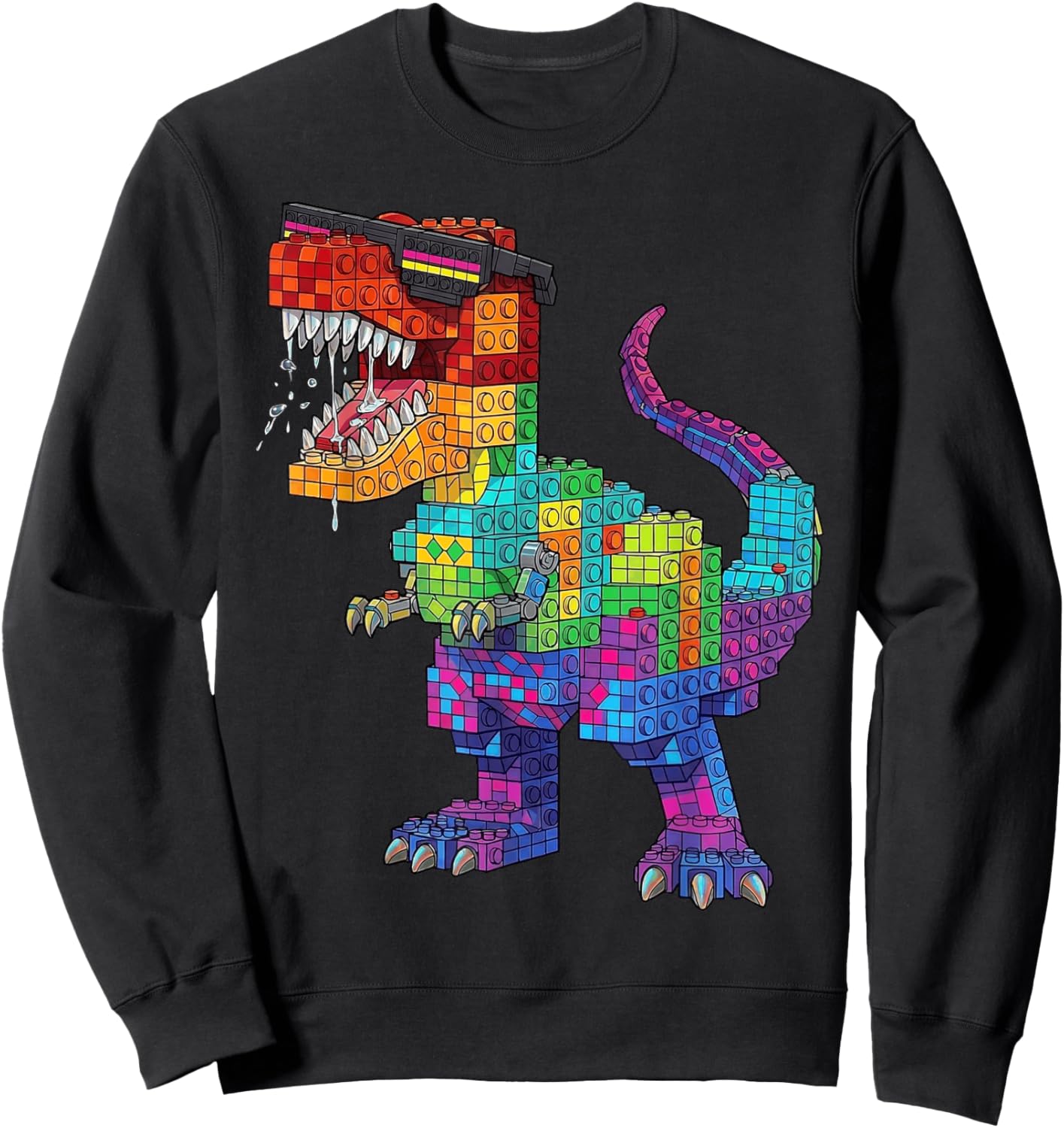 Master Builder Dinosaur Animal Block Building Bricks Boys Sweatshirt - Sweatshirt | Black