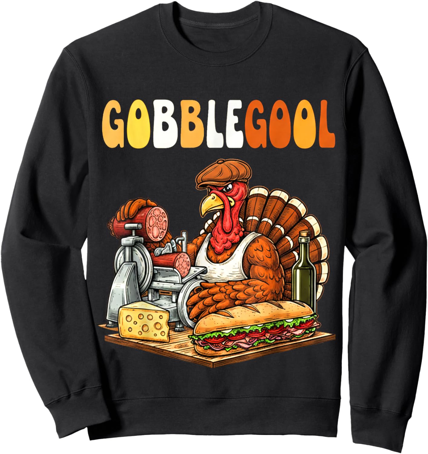 Gobblegool Turkey Thanksgiving Sweatshirt - Sweatshirt | Black