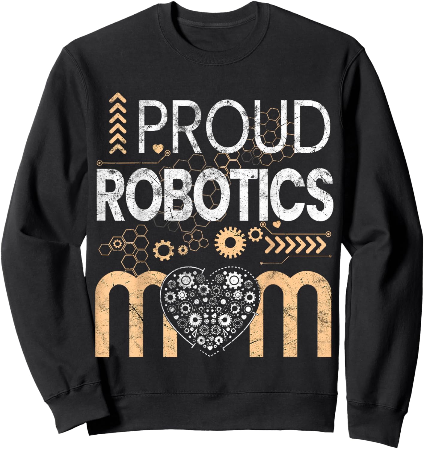 Proud Robotics Mom vintage Lover Engineer mama stepmom mummy Sweatshirt - Sweatshirt | Black