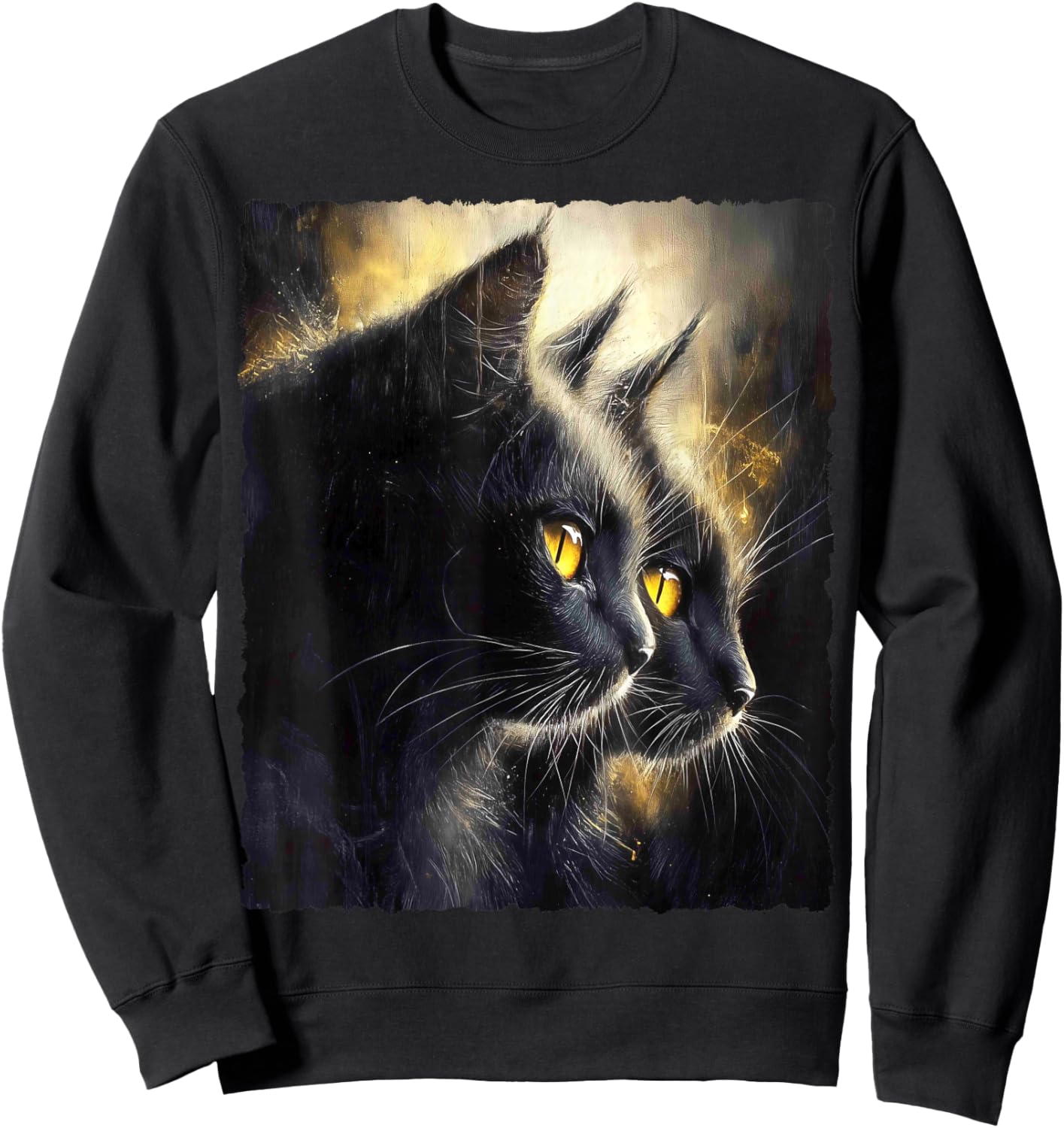 Cute Magical Cat Kitten Fantasy Art Design Sweatshirt - Sweatshirt | Black