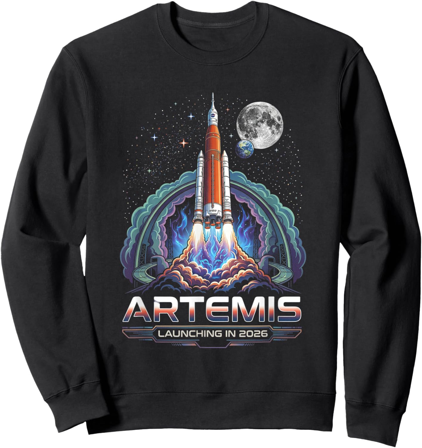 Artemis II 2026 Rocket Launch Mission to The Moon Artemis 2 Sweatshirt - Sweatshirt | Black